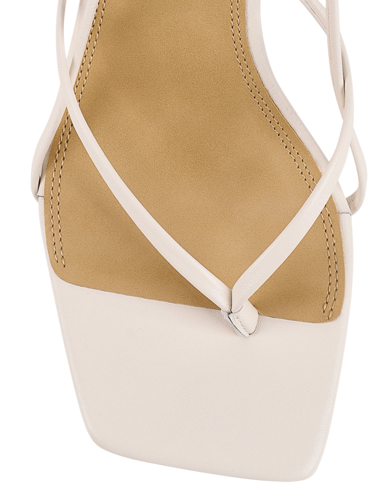 Santorini Strappy Thong Sandals - Women's White Leather Flip Flops for Beach, Pool & Summer Outfits