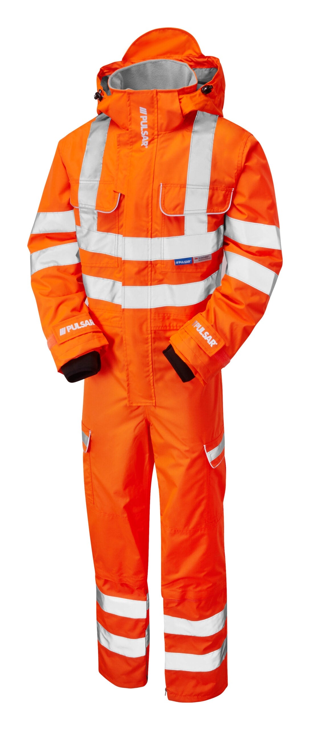 PULSAR PR505 PROTECT HV Orange Waterproof Coverall - Heavy Duty Work Coveralls for Construction, Painting & Outdoor Jobs - Waterproof Safety Suit for Rainy Weather & Hazardous Environments