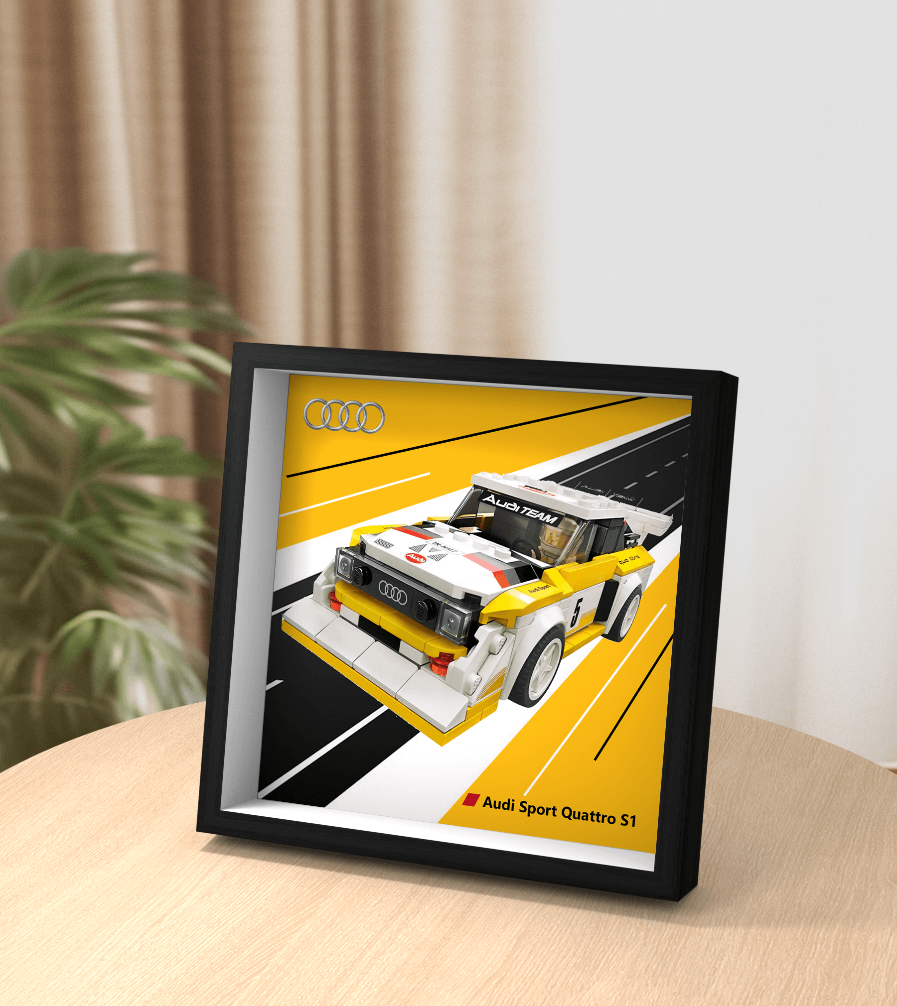 Lego Speed Champions 1985 Audi Sport Quattro S1 76897 Display Car Frame - Premium Lego Car Holder for Showcase & Collection - Perfect for Home Office Decor, Gift for Lego Enthusiasts