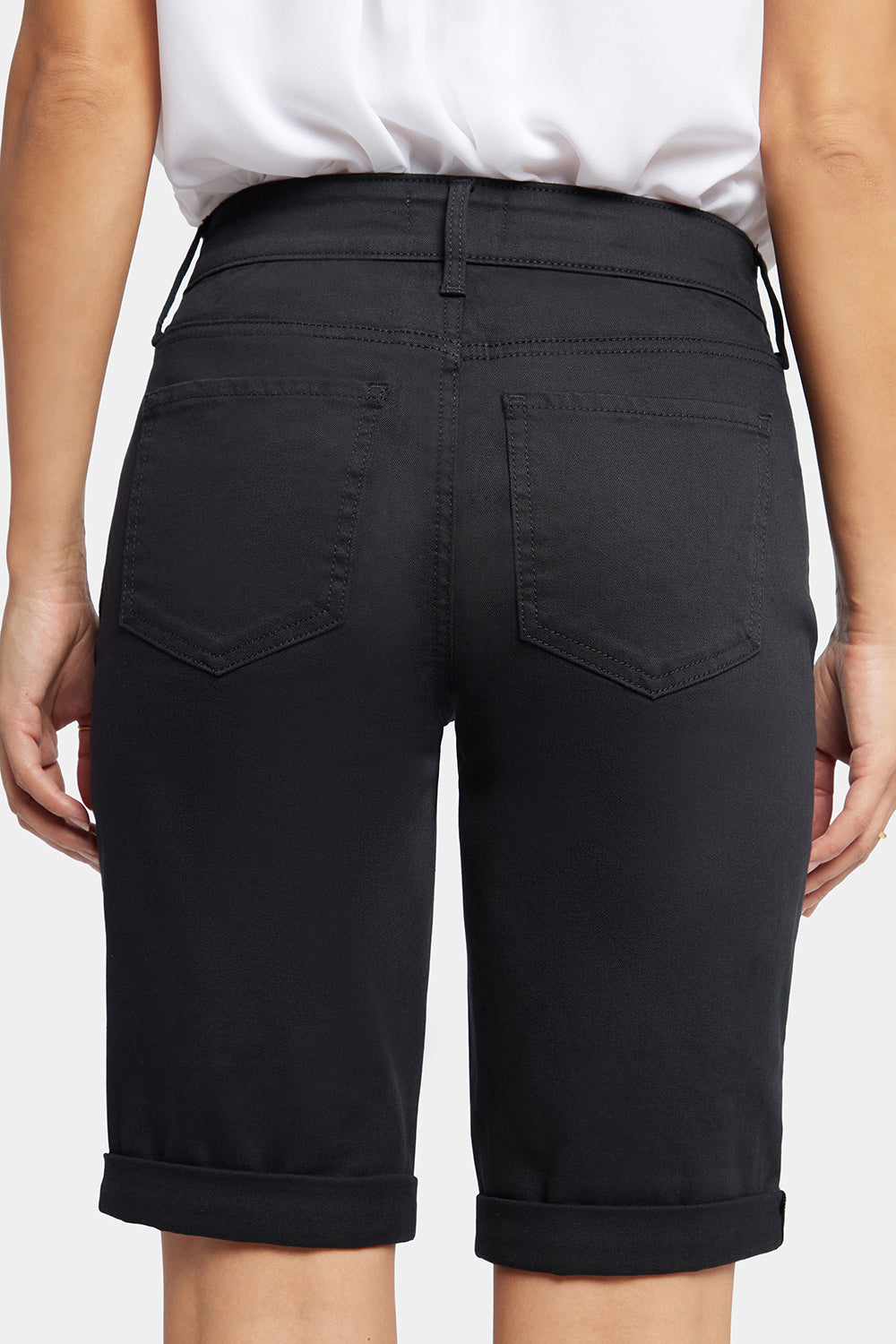 Briella 11 Inch Denim Shorts for Women - High Waisted Stretch Denim Shorts in Black | Perfect for Summer, Beach, Casual Outfits and Vacation