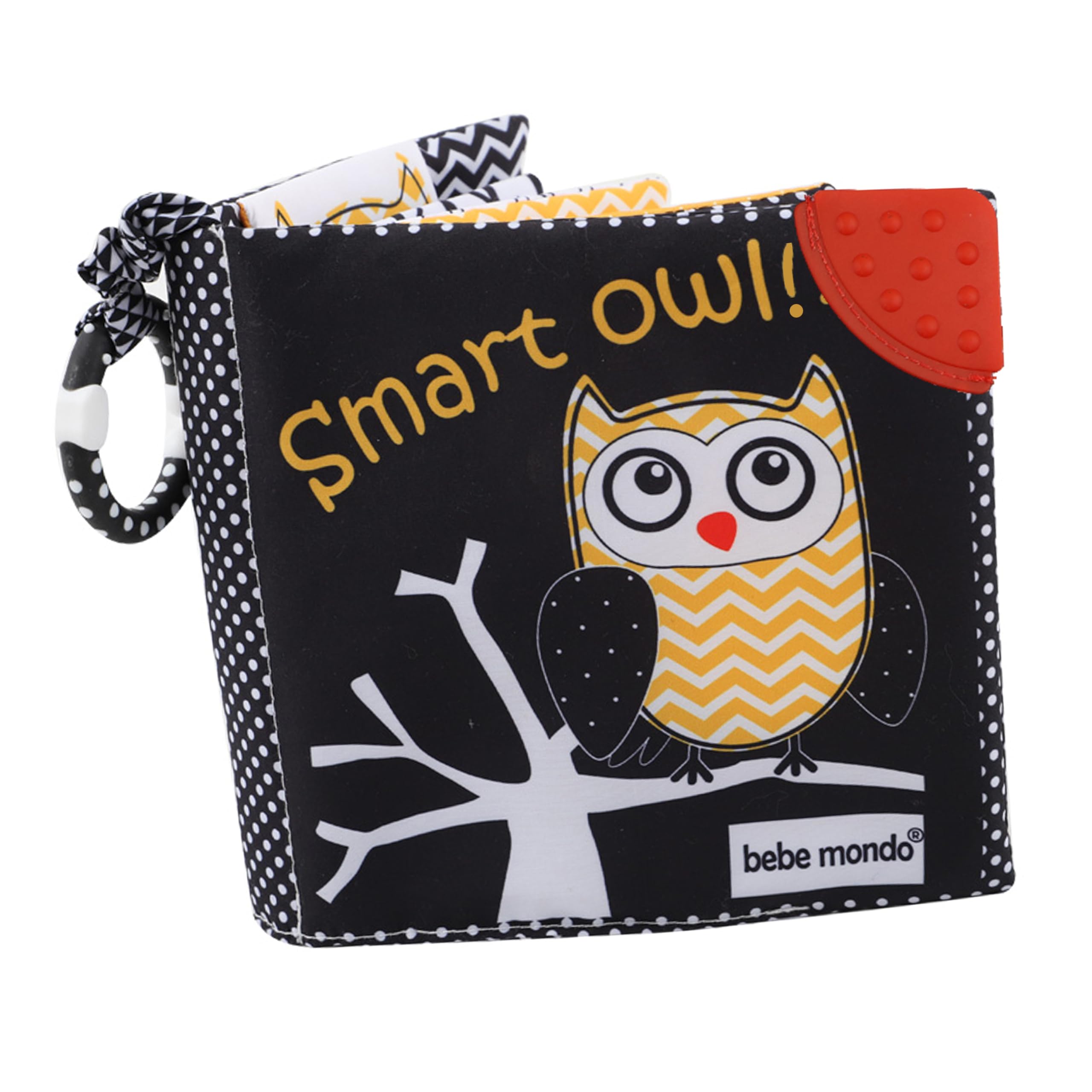 Soft Touch & Feel Crinkle Books for Babies 0-12 Months - High Contrast Sensory Toys with Teether & Tummy Time Mirror - Perfect Baby Shower Gift & Early Learning Toy for Boys & Girls (Owl Design) - Great for Playtime, Travel & Developmental Stimulation
