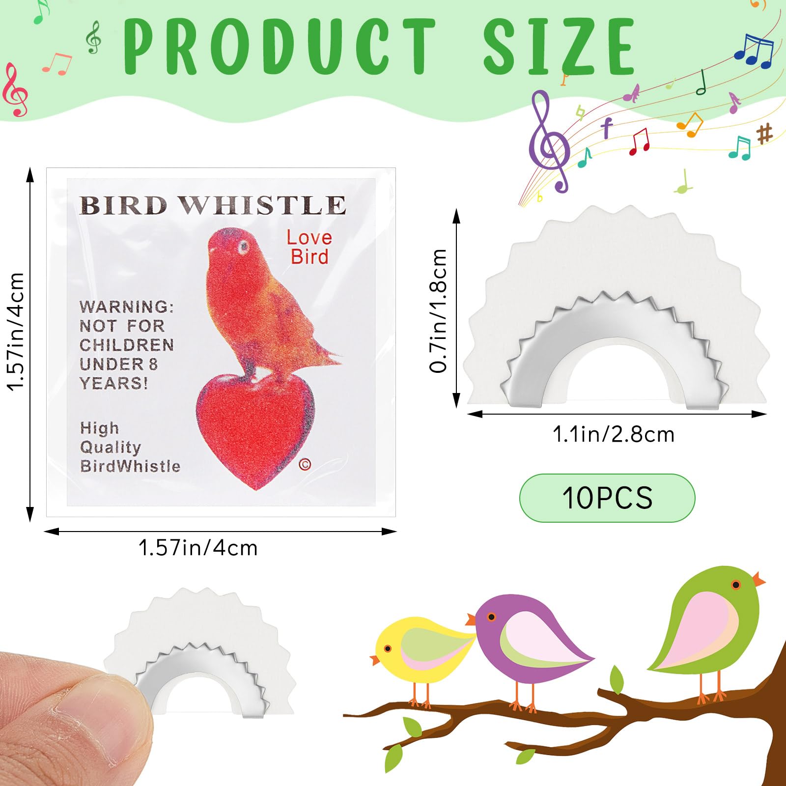 10 Pcs Bird Whistle Toys - Magic Bird Caller Tongue Tweeting Noisemaker for Outdoor Adventures, Hunting, Camping & Bird Watching - Fun Gag Toys & Prank Gifts for Kids & Adults