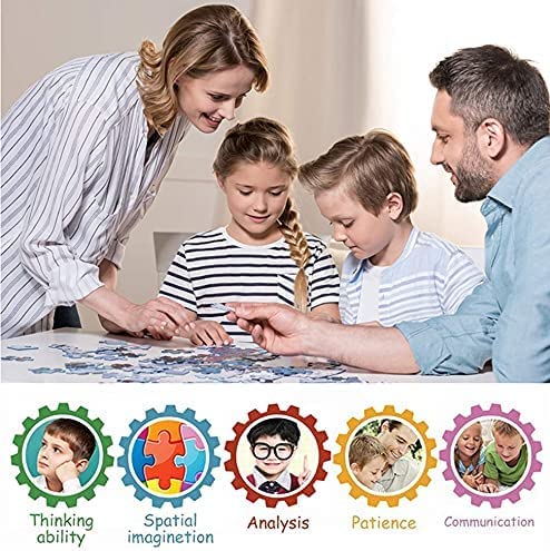 1000-Piece Wooden Jigsaw Puzzle for Adults & Kids - Educational Brain Teaser Game with Cute Dog & Roses Design - Perfect for Family Game Night, Classroom Activities & Stress Relief