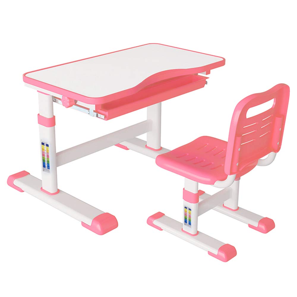 Adjustable Kids Desk and Chair Set - Ergonomic Children's Study Table with Storage Drawer, Perfect for Homework, Online Learning & Crafting - Ideal for Small Spaces & Home Classrooms