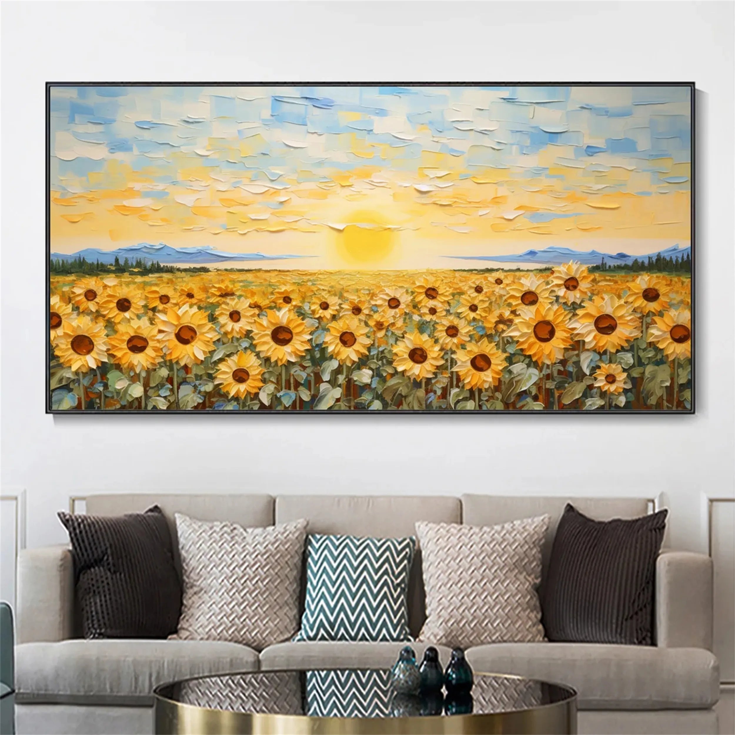 Beautiful Flower and Tree Painting #FT082 - Handmade Canvas Art for Home Decor, Living Room, Bedroom & Office Wall Art