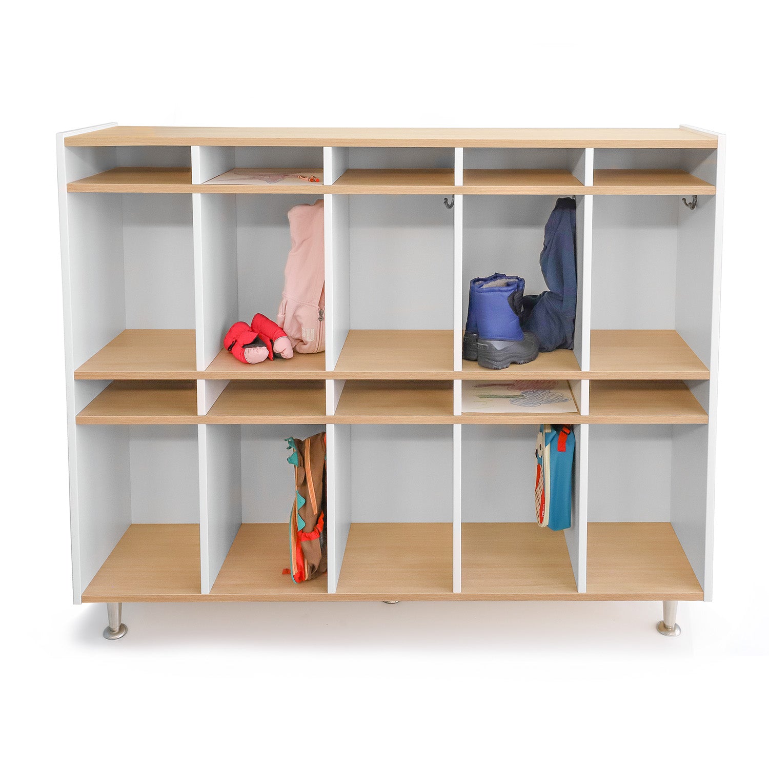 Elevated™ 10-Section Coat Locker WB1996 - Heavy Duty Wall Mounted Organizer for Jackets, Hats & Accessories - Perfect for Schools, Gyms & Mudrooms