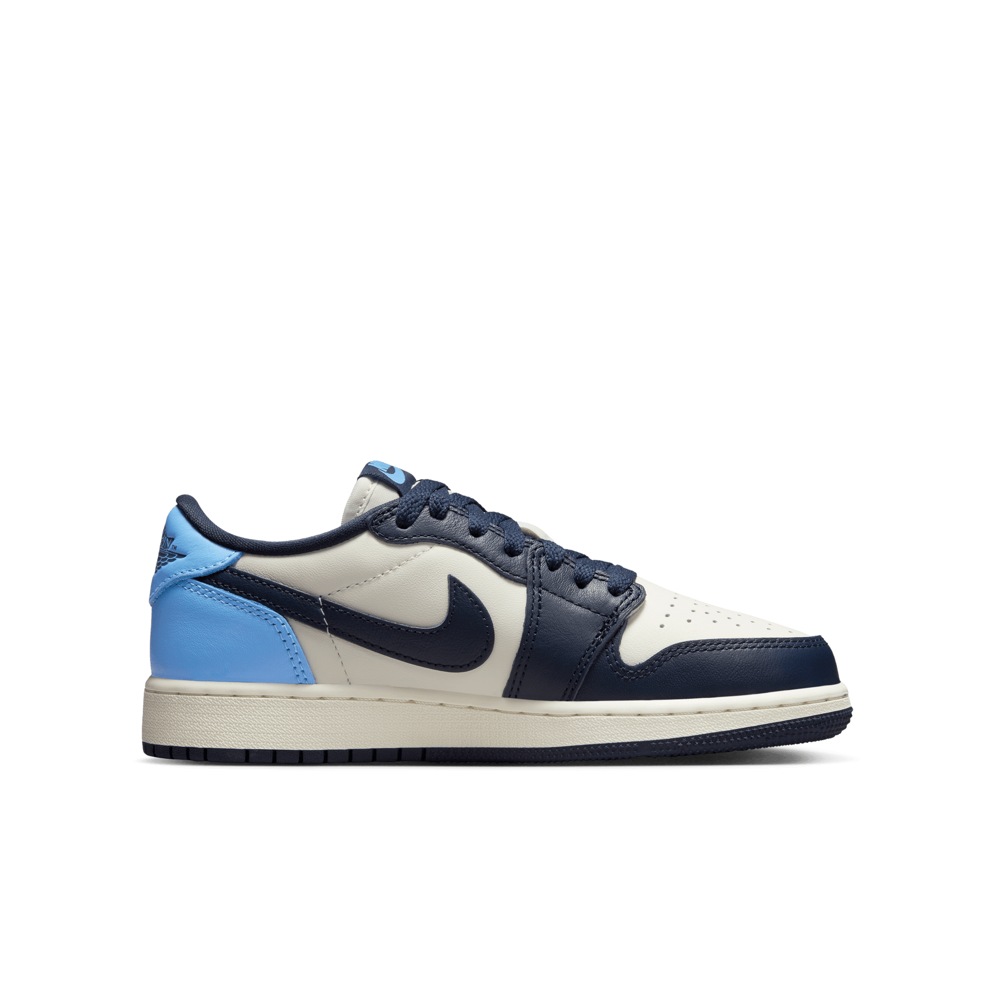 AIR JORDAN 1 LOW (GS) OBSIDIAN - Retro Basketball Sneakers for Girls - Comfortable Casual Shoes for School, Sports & Streetwear Fashion