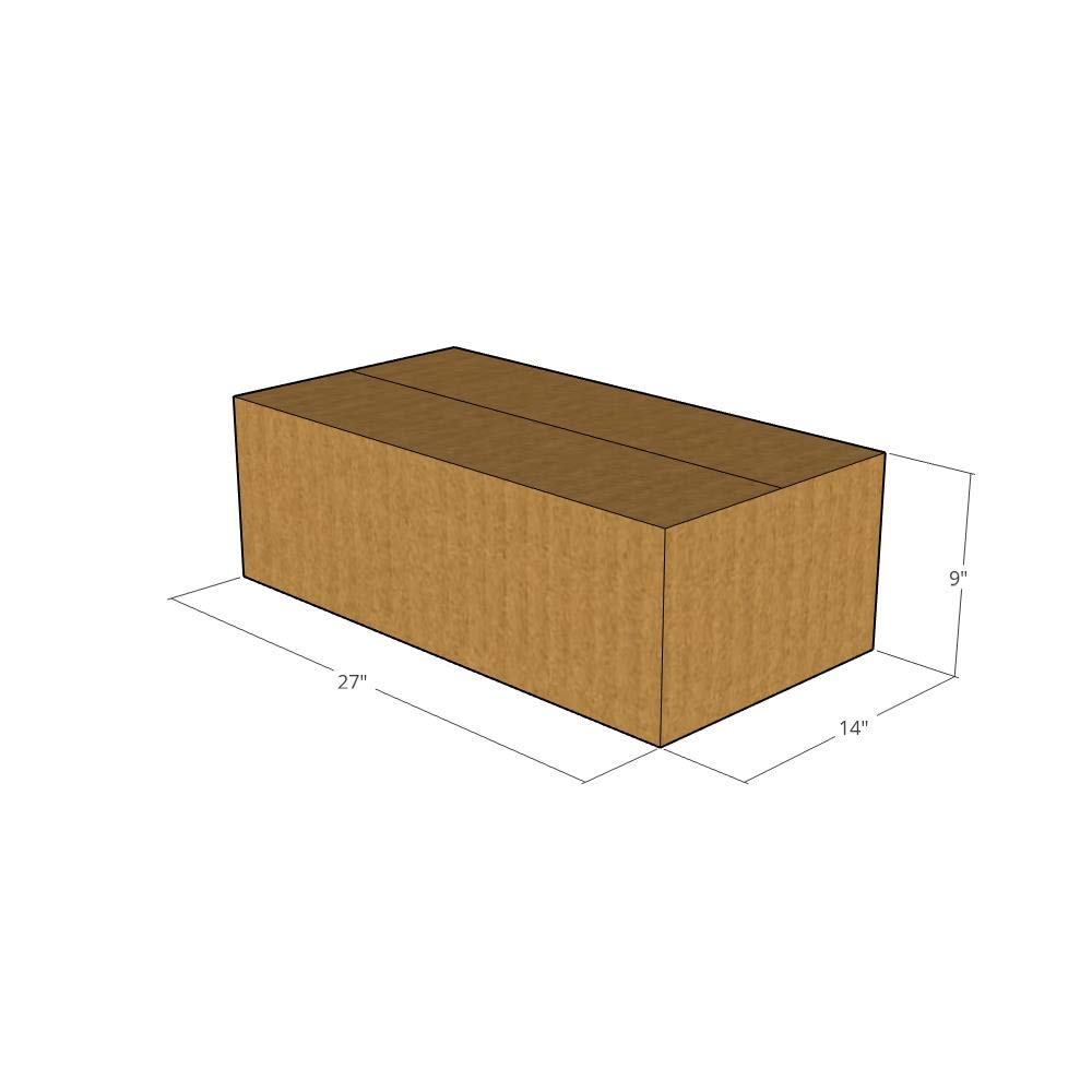 27x14x9 Inch 32 ECT Corrugated Moving Boxes - Pack of 100 | Heavy Duty Shipping Boxes for Business, Office & Home Use | Perfect for Packing, Storage & Relocation
