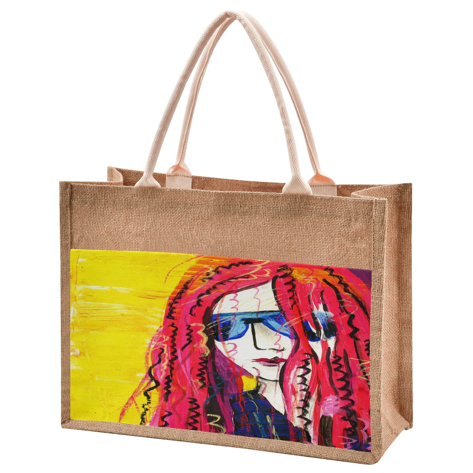 Eco-Friendly Jute Tote Bag for Women - Reusable Burlap Straw Beach Bag - Perfect for Shopping, Groceries & Wedding Gifts | Sustainable Fashion Accessory for Beach Outings, Farmers Market & Daily Use