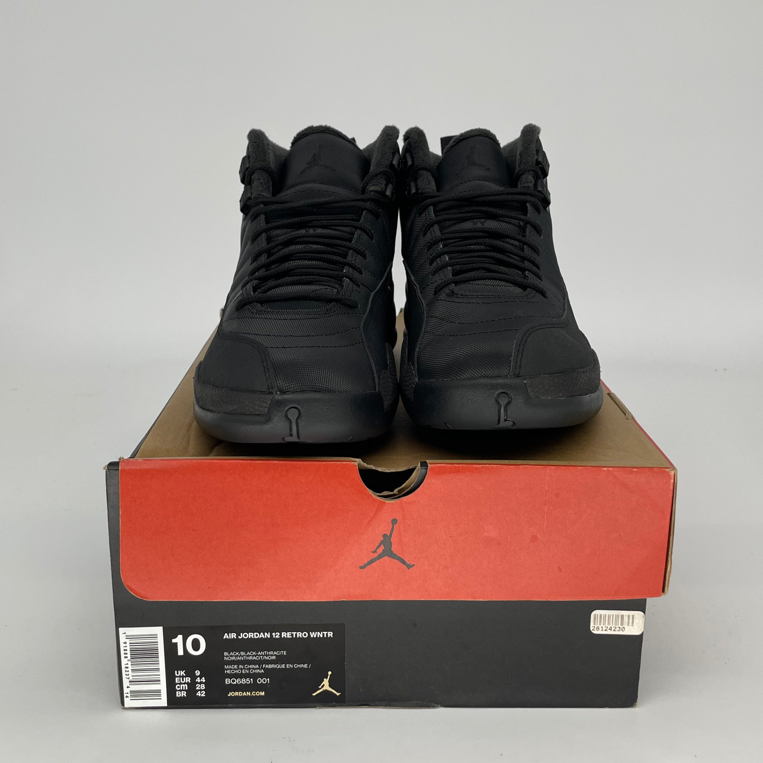 **AIR JORDAN 12 Winter Black Men's Basketball Shoes - Size 10 & 11.5W (BQ6851-001) - Perfect for Streetwear & Casual Outfits**