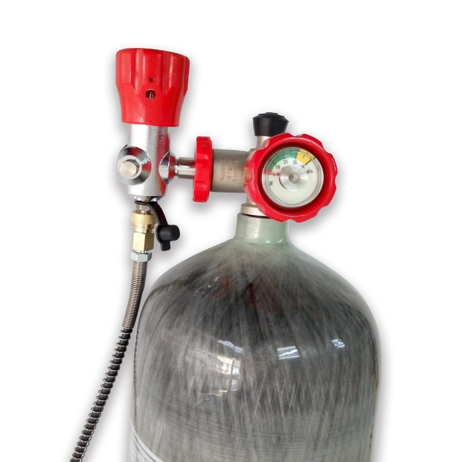 Acecare 9L Carbon Fiber PCP Air Tank - 30Mpa (4350 PSI) High Pressure Cylinder for Paintball, Air Rifles & Scuba - 86 cu ft Portable Charging System (Empty) - Perfect for Outdoor Sports, Diving & Tactical Gear Refills
