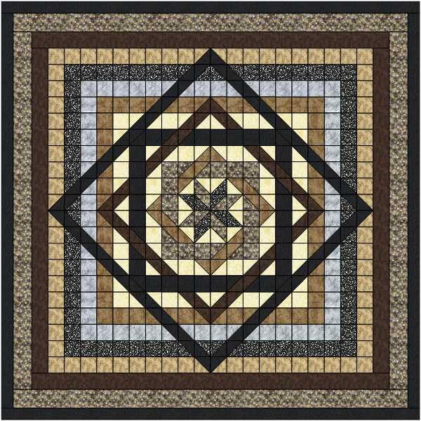 Material Maven Tumbling Star Neutral Quilt Kit - Queen Size Precut Fabric for Easy Sewing | DIY Quilting Project, Bedroom Decor, Cozy Home Gift Idea