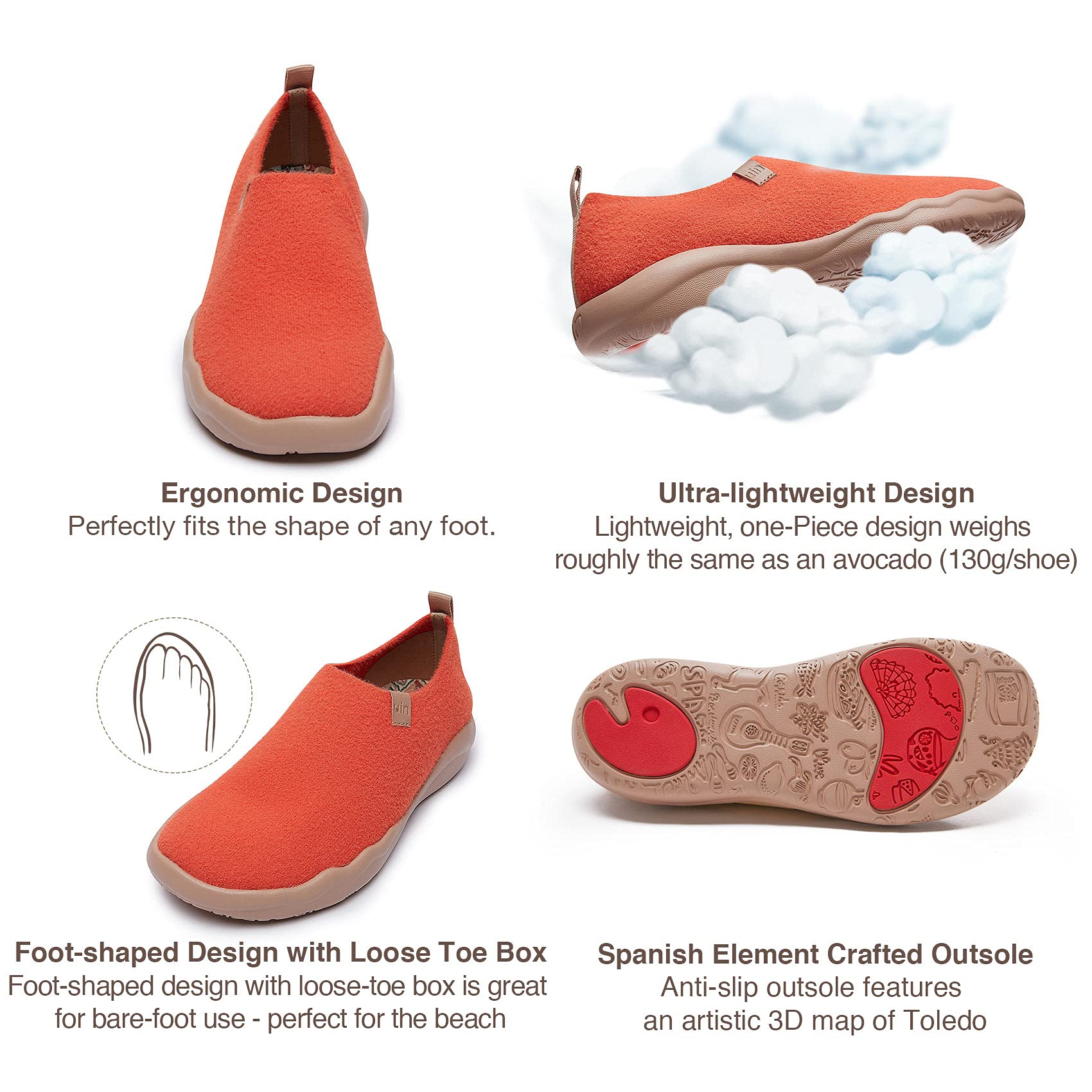 UIN Women's Slip-On Walking Shoes - Lightweight Comfort Loafers & Fashion Sneakers for Casual Wear | Perfect for Travel, Work & Everyday Use
