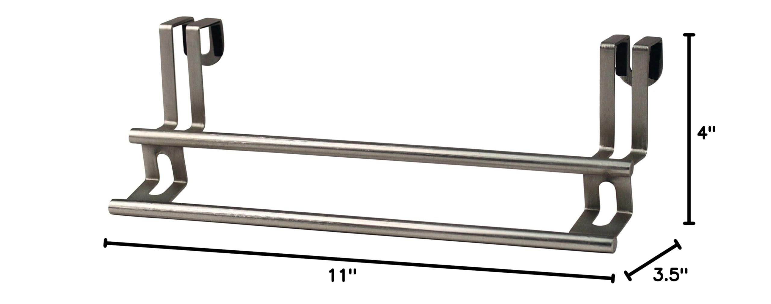 Spectrum Diversified Over the Cabinet Door Towel Bar - Brushed Nickel Finish for Bathroom, Kitchen & Pantry Organization