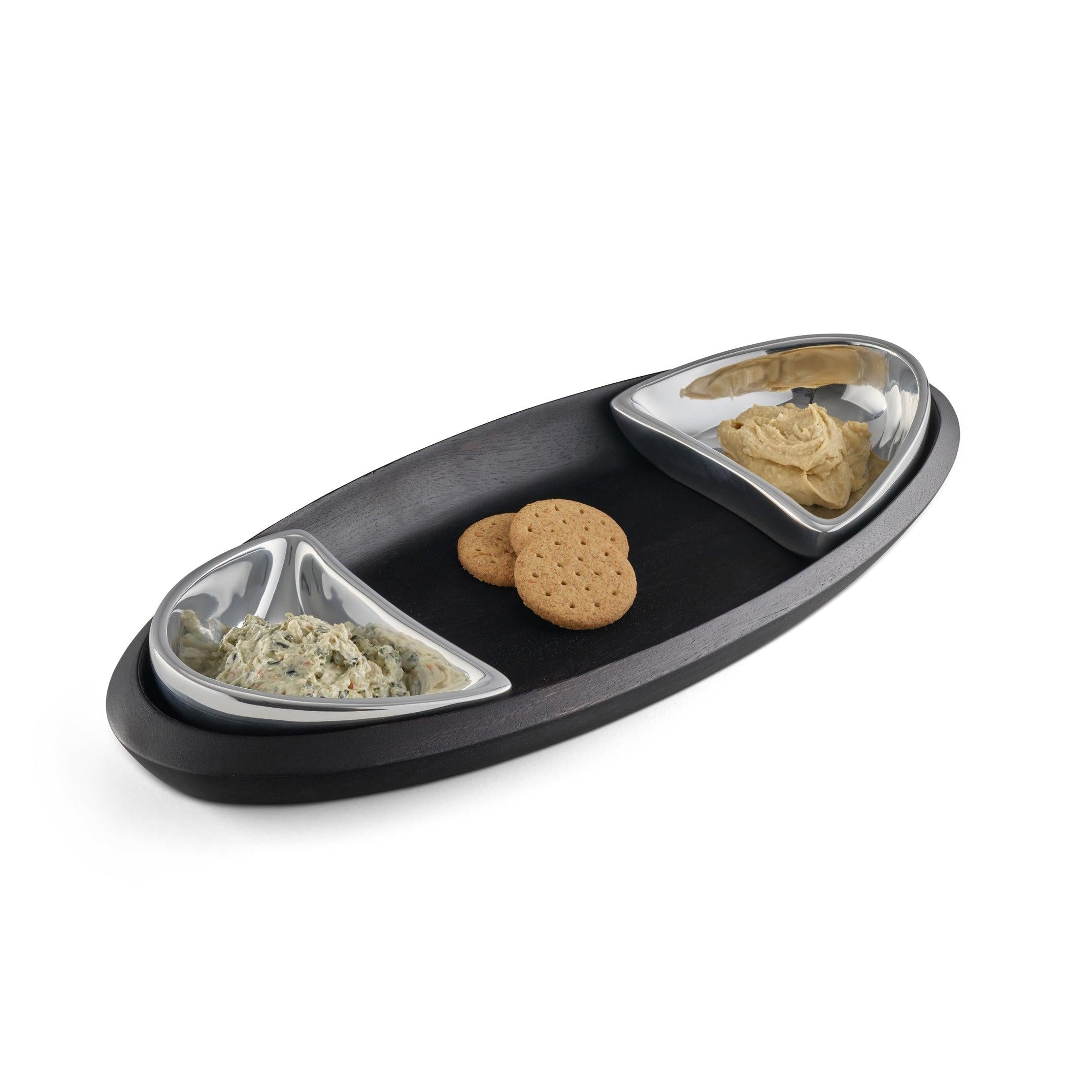 Premium Noir Condiment Tray - Elegant Serving Dish for Sauces, Spices & Dips - Perfect for Dining Tables, Kitchen Countertops & Entertaining Guests