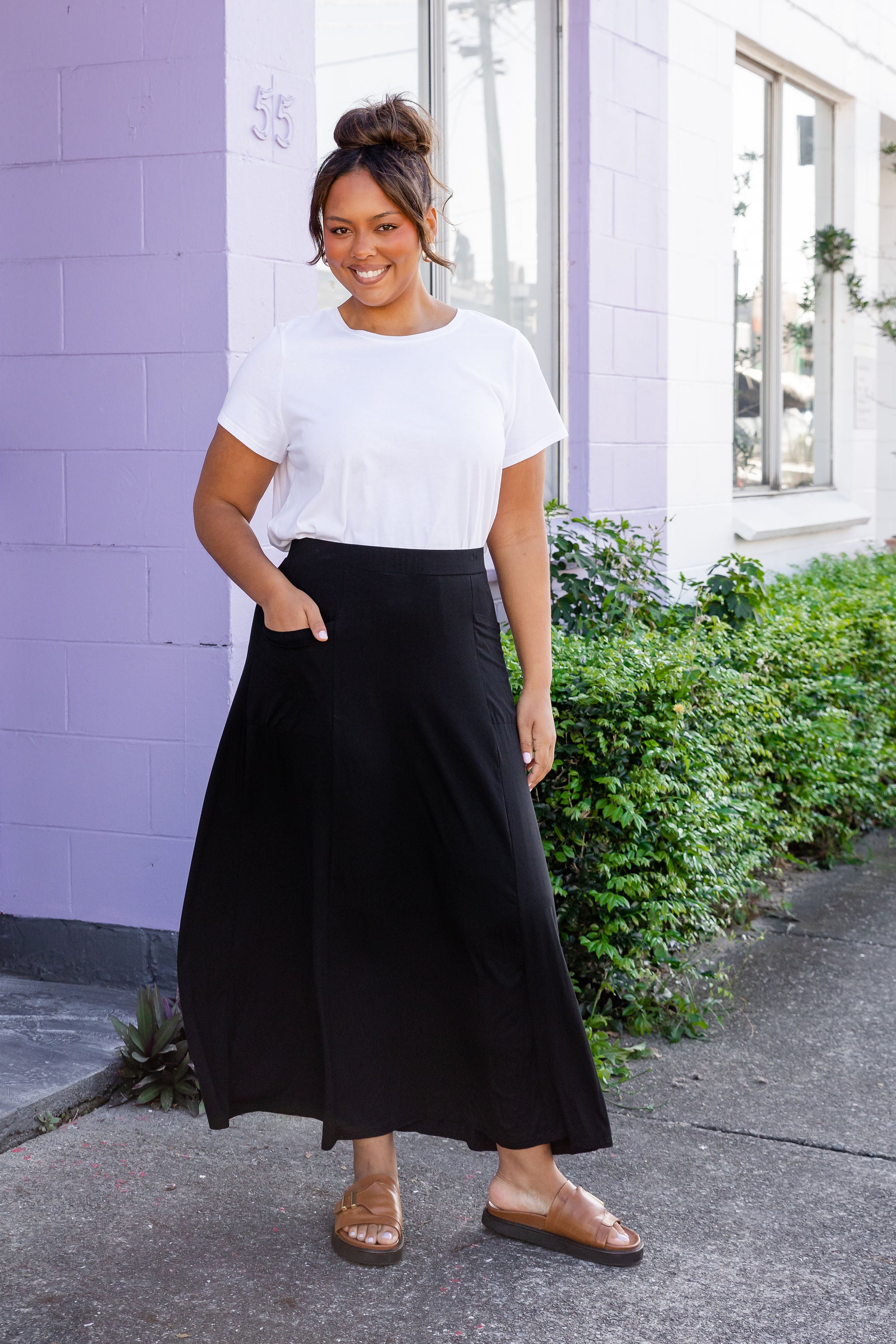 Olivia Maxi Skirt for Women - Elegant Black Long Flowy Skirt with High Waist | Perfect for Casual Wear, Beach, Vacation & Boho Outfits