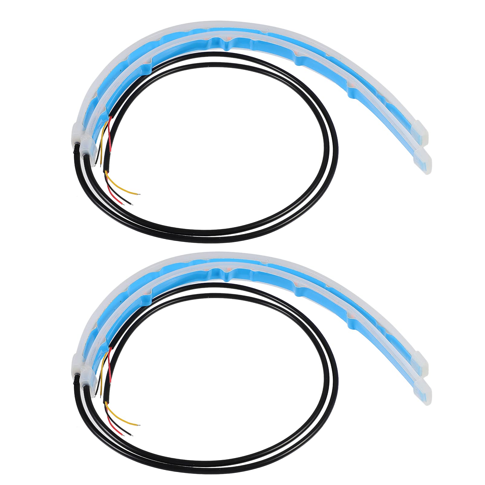 Wakauto 2Pcs 30CM Dual Color LED Strip Lights - Flexible LED Light Tape for Car Headlights & Daytime Running Lights | Perfect for Automotive Decoration, Interior Lighting & DIY Projects