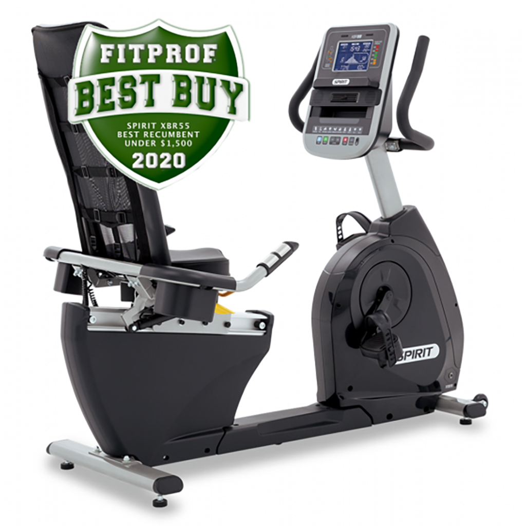 Spirit XBR55 Recumbent Exercise Bike for Home Gym - Foldable Indoor Cycling Bike with LCD Monitor & Adjustable Resistance - Perfect for Low-Impact Cardio Workouts & Physical Therapy
