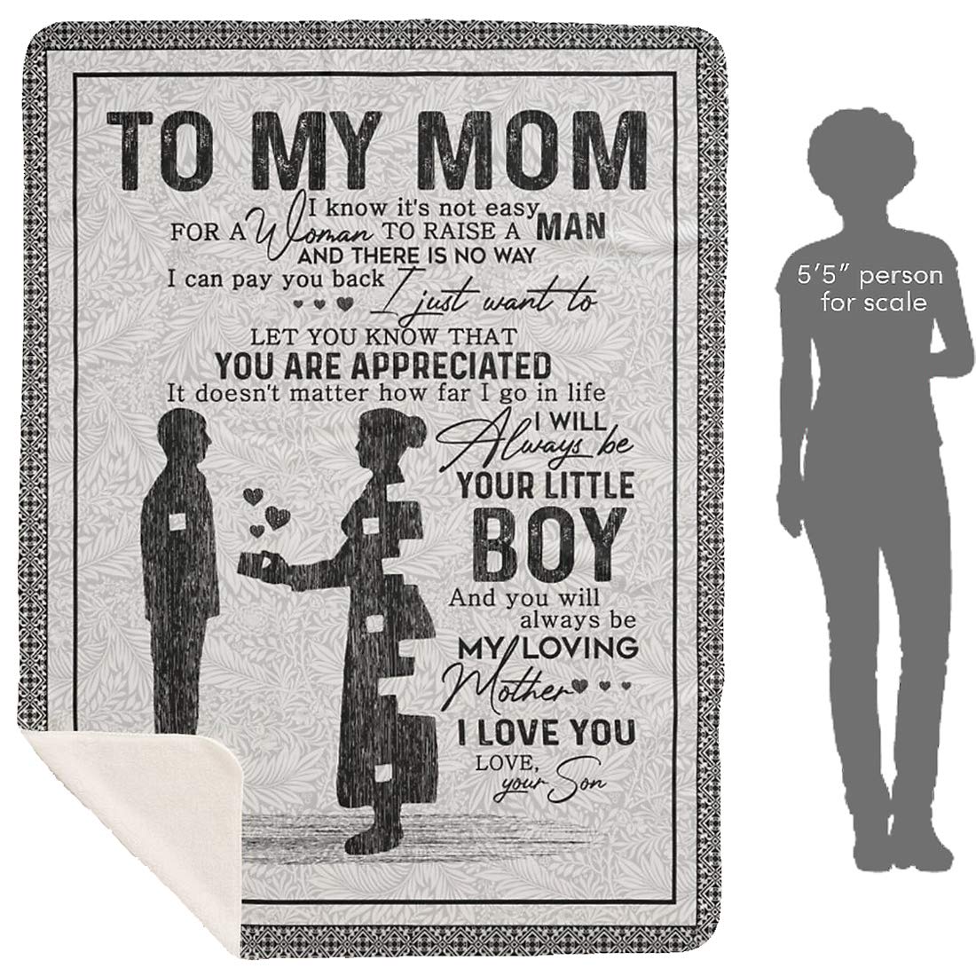**Personalized Mom Blanket - Custom Mother's Day Gift from Daughter & Son with Kids' Names - 