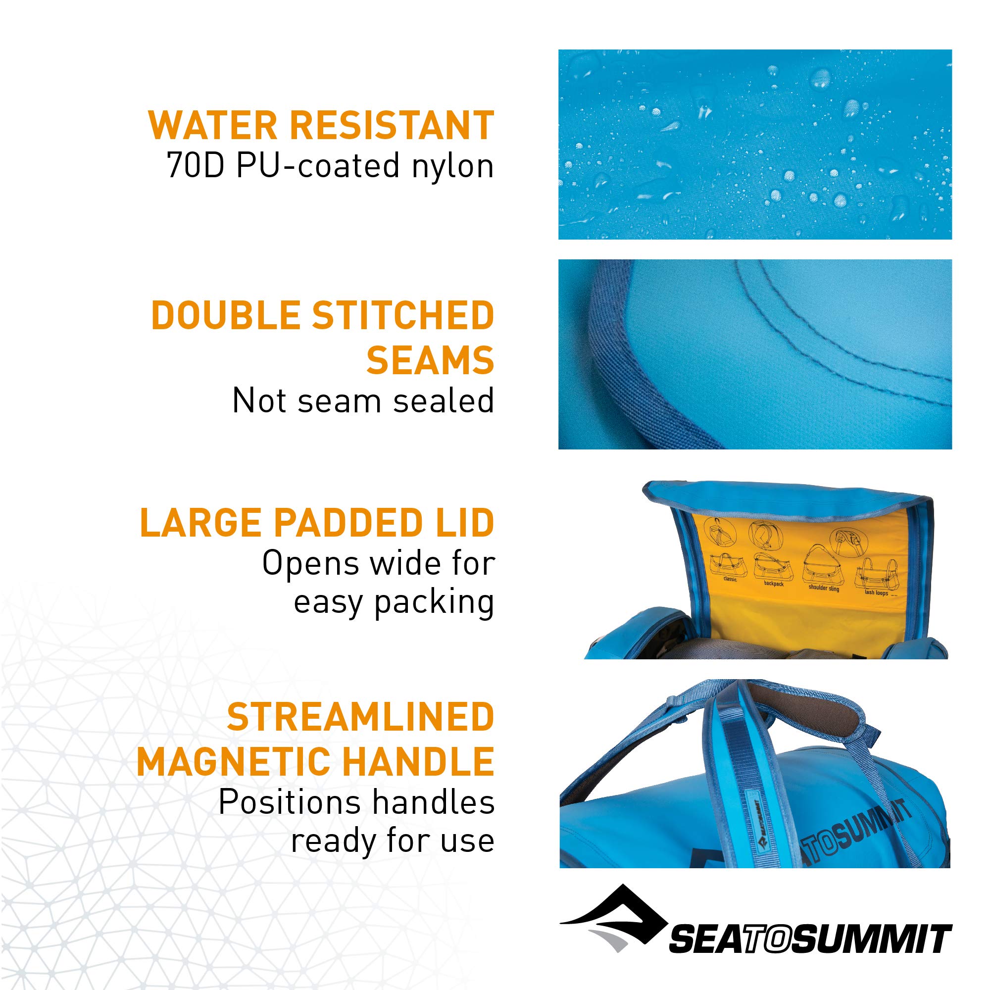 Sea to Summit Expedition Duffle Bag with Backpack Straps - Waterproof Travel Duffel for Camping, Hiking & Outdoor Adventures - Perfect for Gear Storage & Adventure Travel