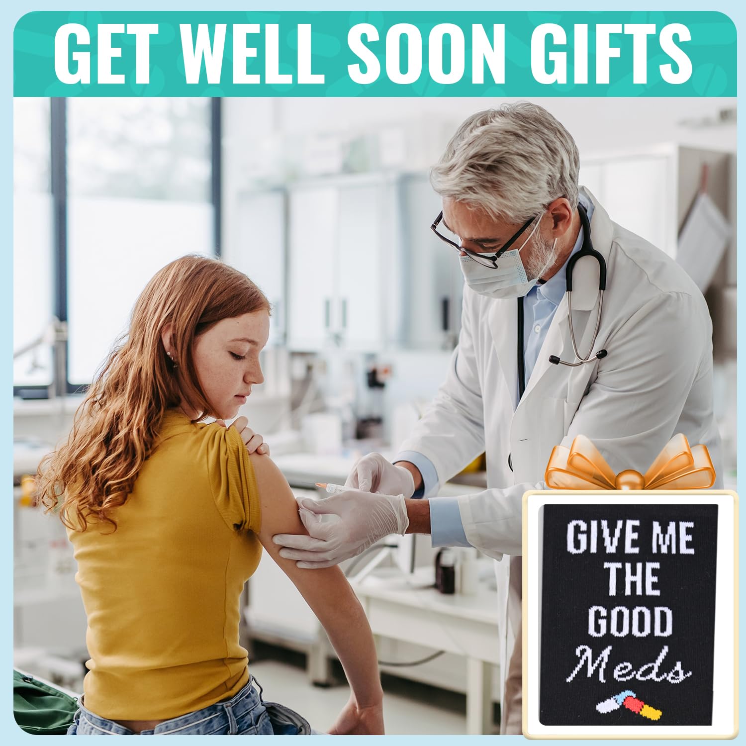HappyPop Get Well Soon Gifts for Women & Men - Thoughtful Post-Surgery & Chemotherapy Recovery Socks - Comfortable Hospital Stay & Home Healing Gifts