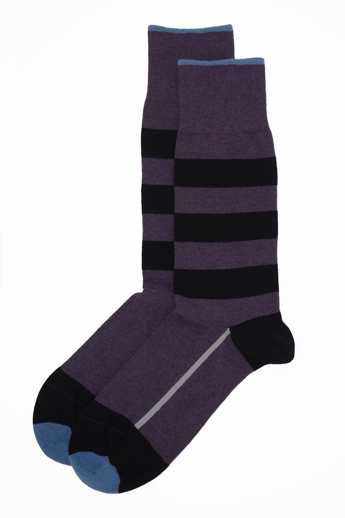 Equilibrium Men's Organic Cotton Socks - Soft Breathable Comfortable Purple Crew Socks for Running, Hiking & Everyday Wear