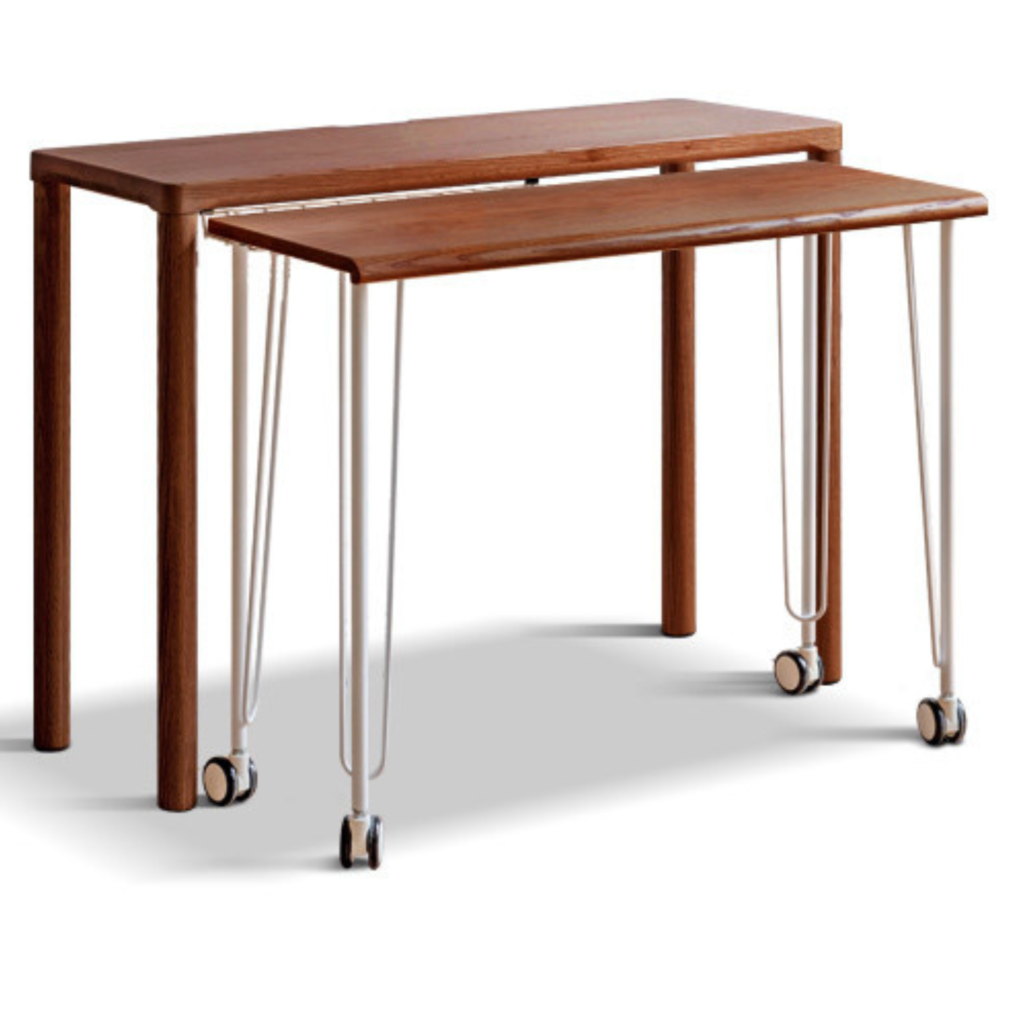 Solid Oak Wood Two-Tier Stackable Office Desk - Perfect for Home Office, Workspace & Small Business Use