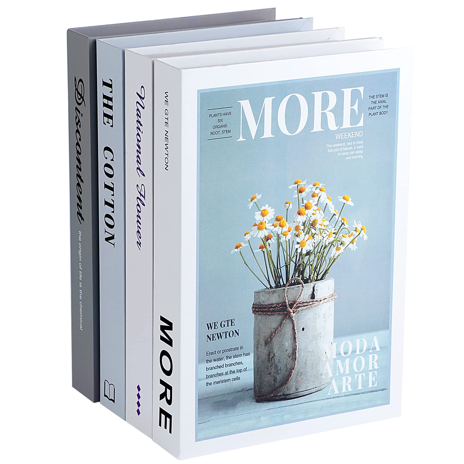 Outgeek Set of 4 Faux Books for Decoration - Fake Book Decor for Coffee Table, Bookshelf, Farmhouse & Living Room - Fashion Decorative Books for Home & Office Display (Multicolor) | Perfect for Home Staging, Interior Design & Stylish Décor