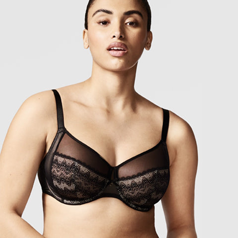 Chantelle Revele Moi Lace Underwire Bra - Black | Comfortable Full Coverage T-Shirt Bra for Women | Perfect for Everyday Wear & Special Occasions