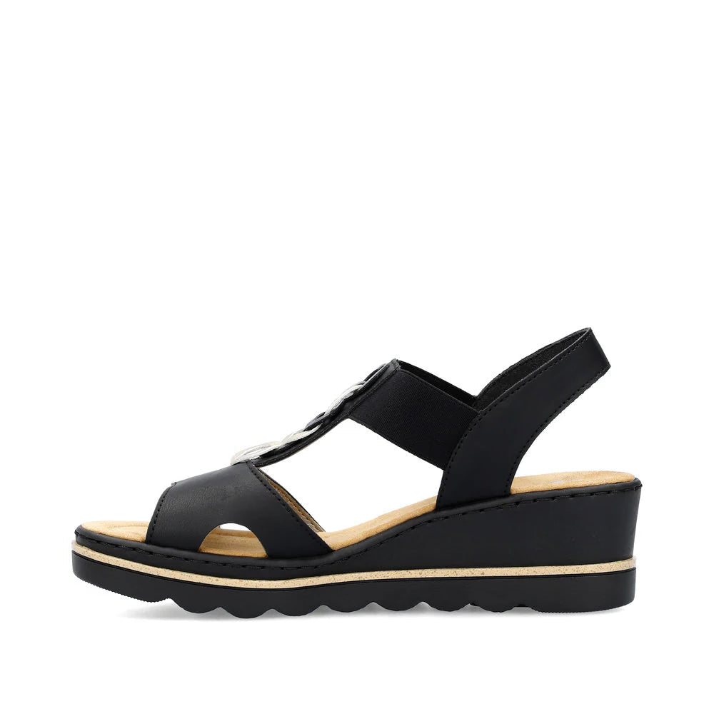 Rieker 67498 Black Women's Comfortable Slip-On Shoes for Work, Walking & Casual Wear