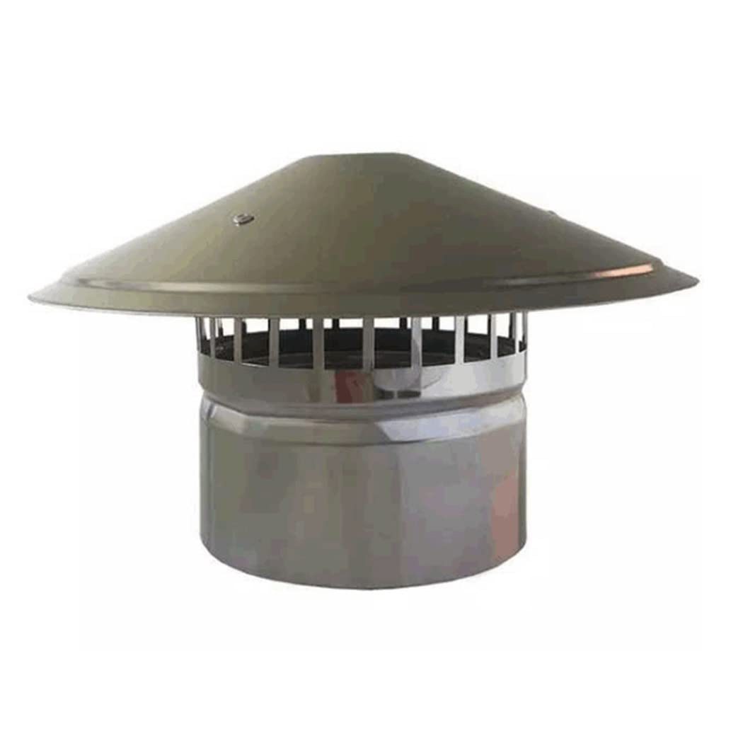 0℃ Outdoor Sombrero Extractor de Humo para Estufa de Leña Vitrificado, Ventilación Superior, Tubo de Escape, Gorro de Lluvia y Nieve de Malla, Ideal para Chimeneas y Estufas de Hogar, 180mm - Perfecto para Exteriores en Climas Fríos