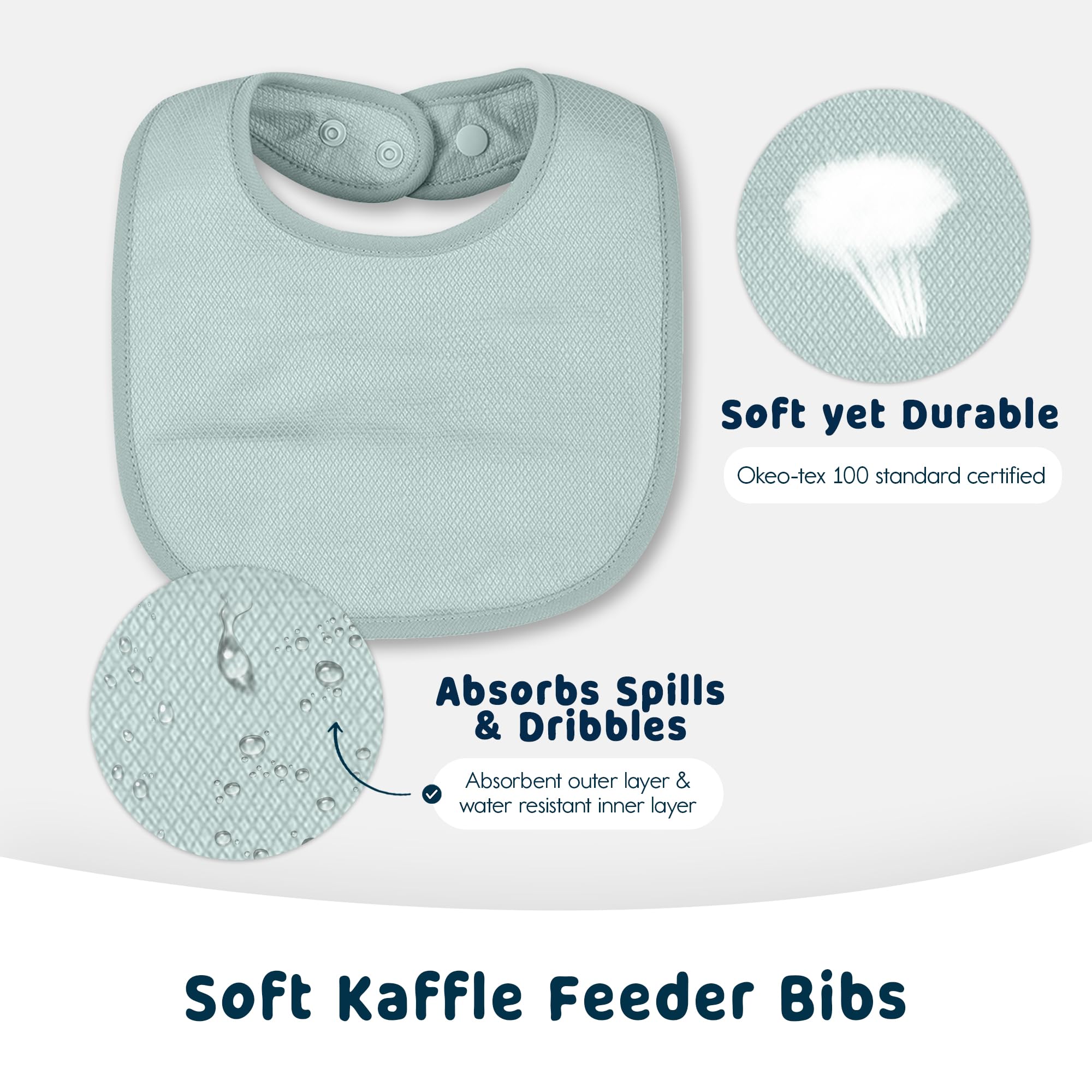 Tiny Twinkle Baby Feeding Bibs 8 Pack - Waterproof & Absorbent Drool Bibs for Infants & Toddlers - Perfect for Mealtime, Teething, and Messy Play