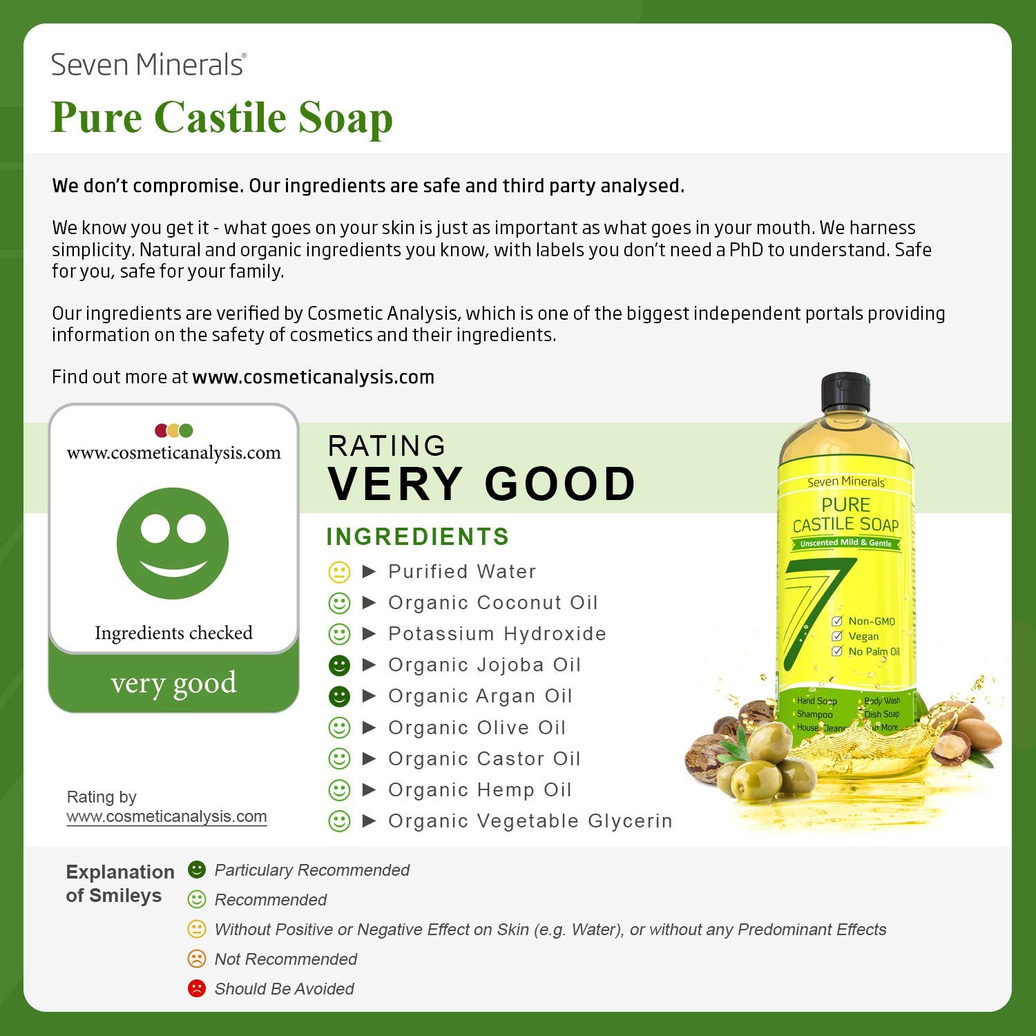 EWG Verified Unscented & Sweet Orange Castile Soap - Gentle Skin Care