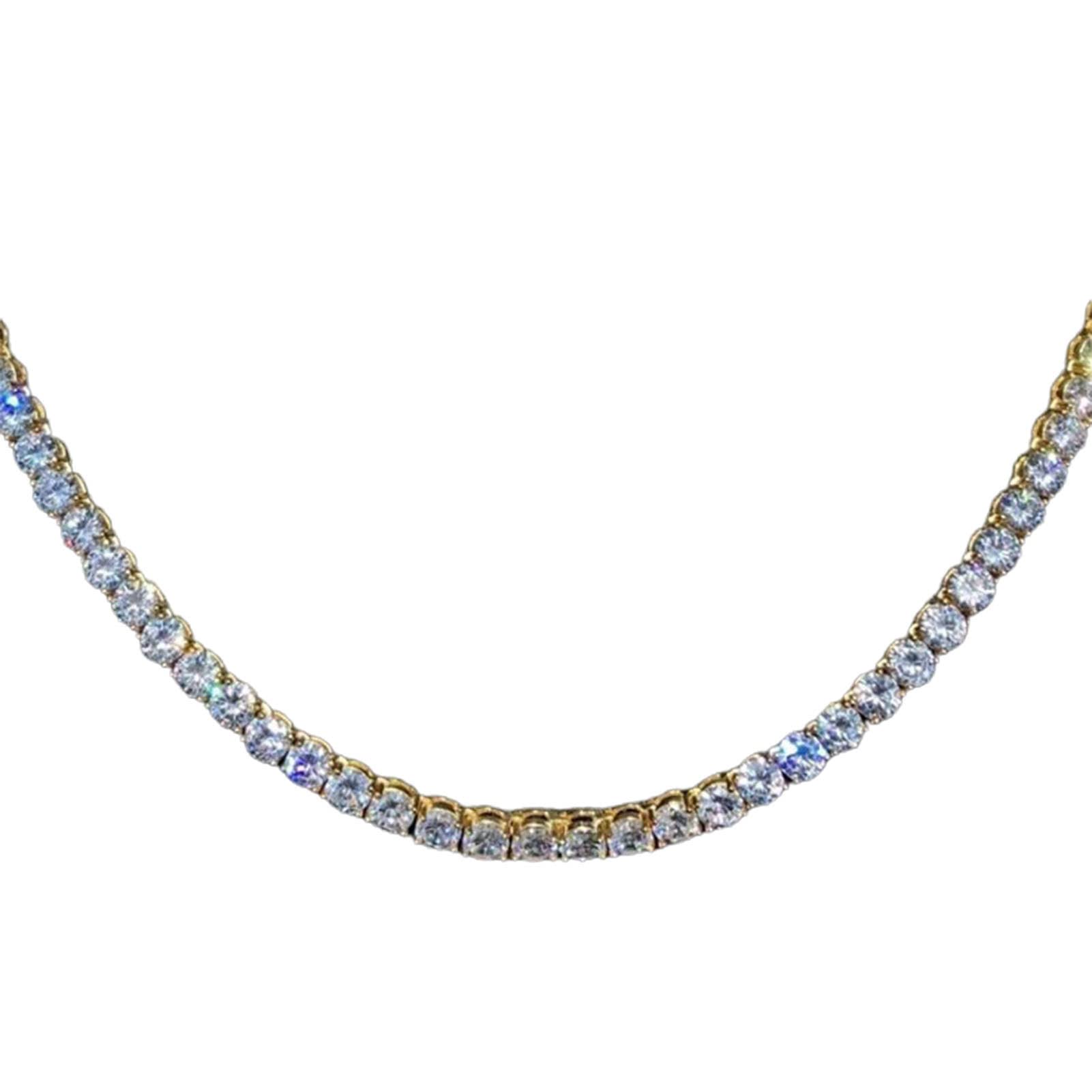 Elegant Shiny Rhinestone Chain Necklace for Women - Lightweight Korean Style Fashion Jewelry, Perfect Gift for Birthday, Anniversary & Party Accessories