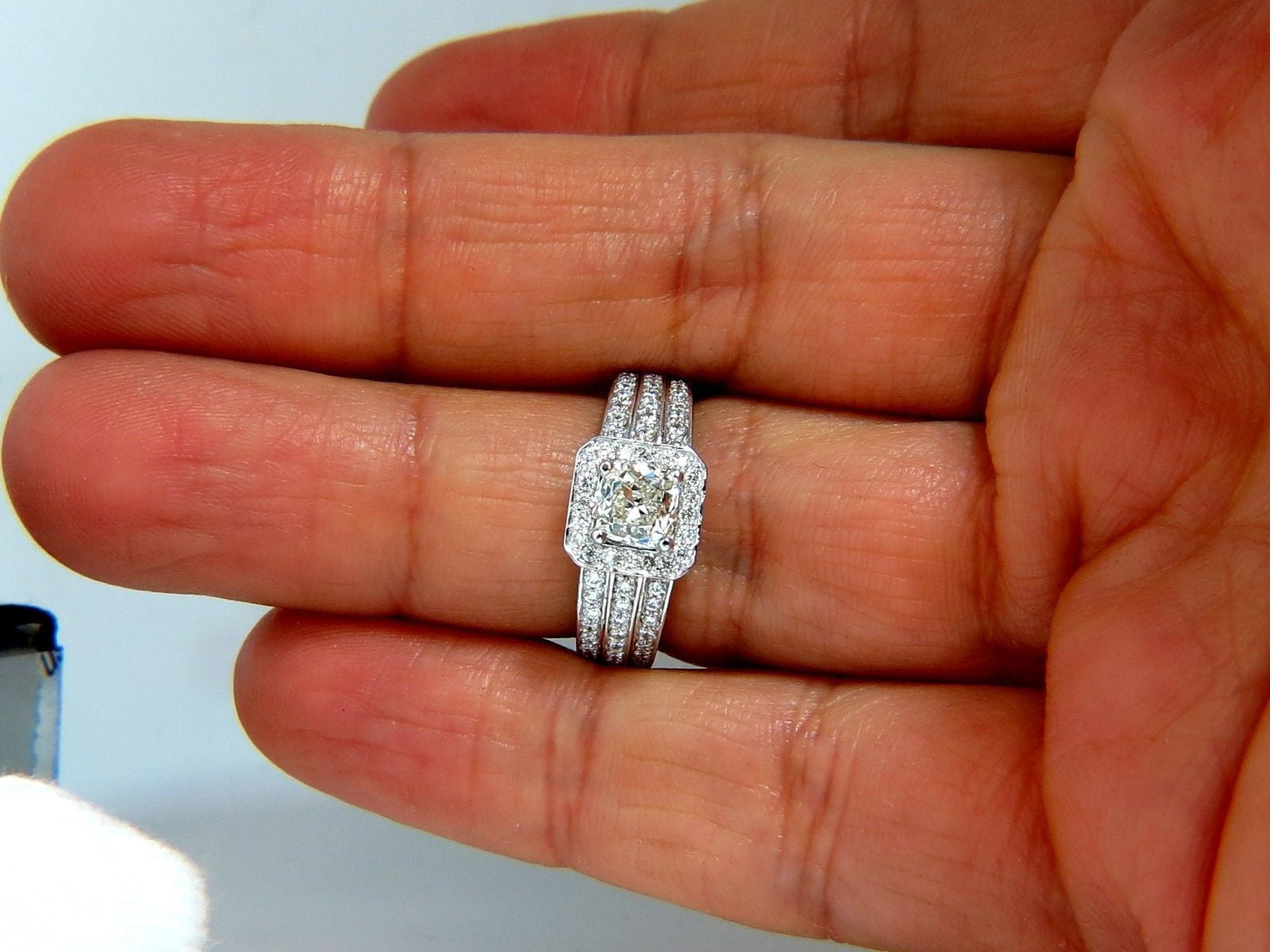 2.22ct GIA Certified Natural Cushion Cut Diamond Ring in 14K White Gold with Square Raised Setting - Perfect for Engagement, Wedding & Anniversary Gifts