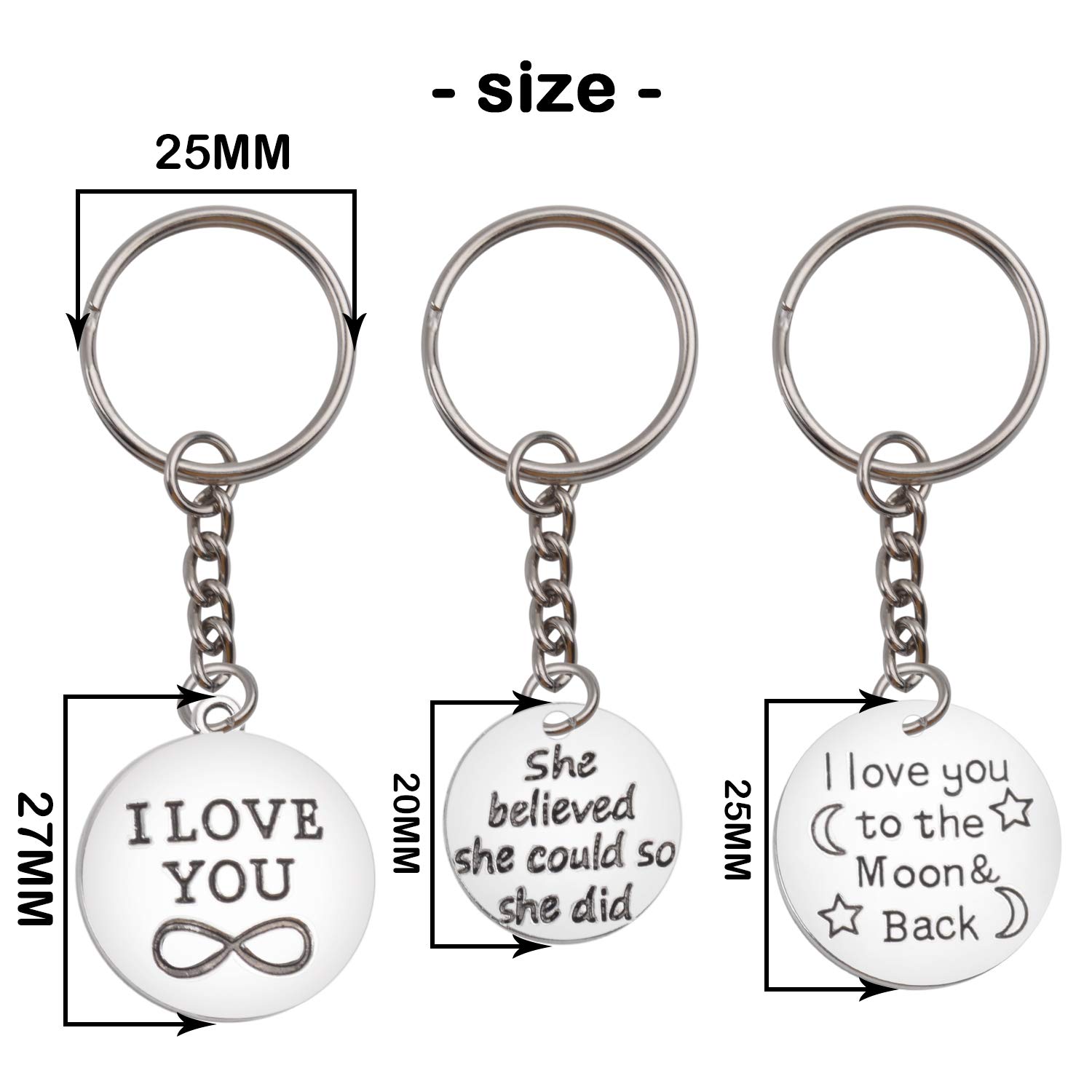 10-Piece Metal Key Ring Set with Charms - DIY Keychain Gifts for Home & Office