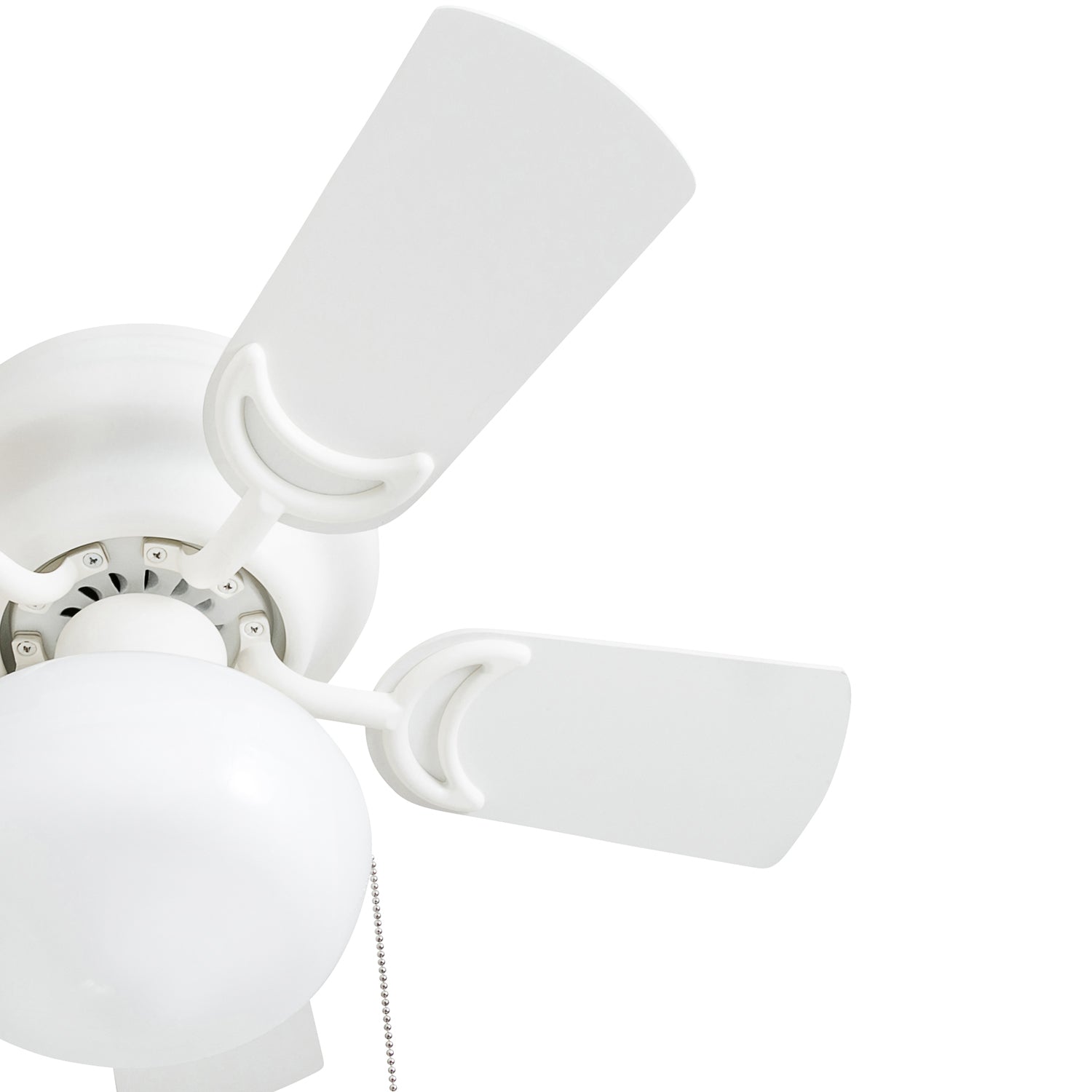 28 Inch White Ceiling Fan with Pull Chain - Hero Series for Living Room, Bedroom & Office - Energy Efficient & Quiet Operation
