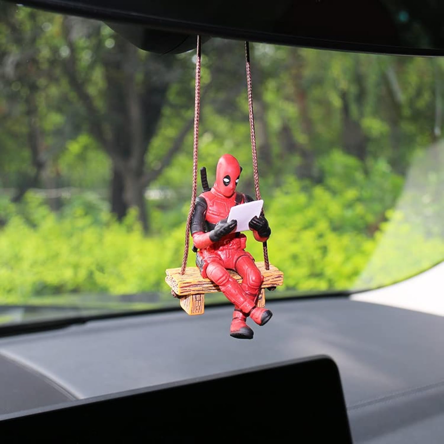 Funny Deadpool Car Hanging Ornament - Anime Car Rearview Mirror Accessories & Interior Decor Gifts | Perfect for Marvel Fans, Car Enthusiasts & Unique Gift Ideas