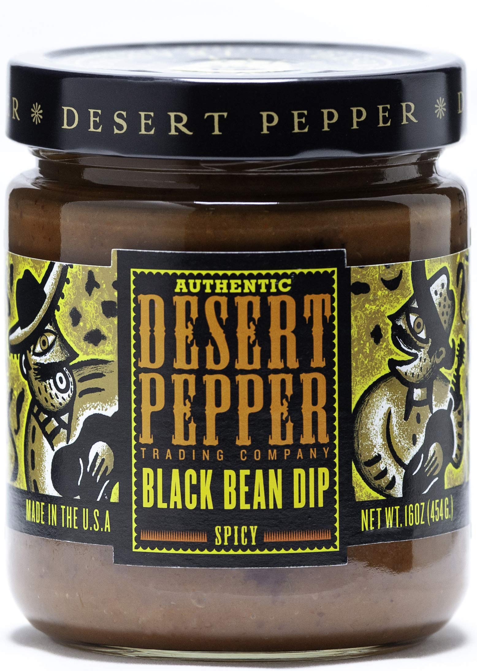 Spicy Black Bean Dip with Jalapeno Peppers & Fresh Vegetables | Gluten-Free, Low Carb Snack | 16 oz Jar | Perfect for Parties, Chips & Healthy Snacking