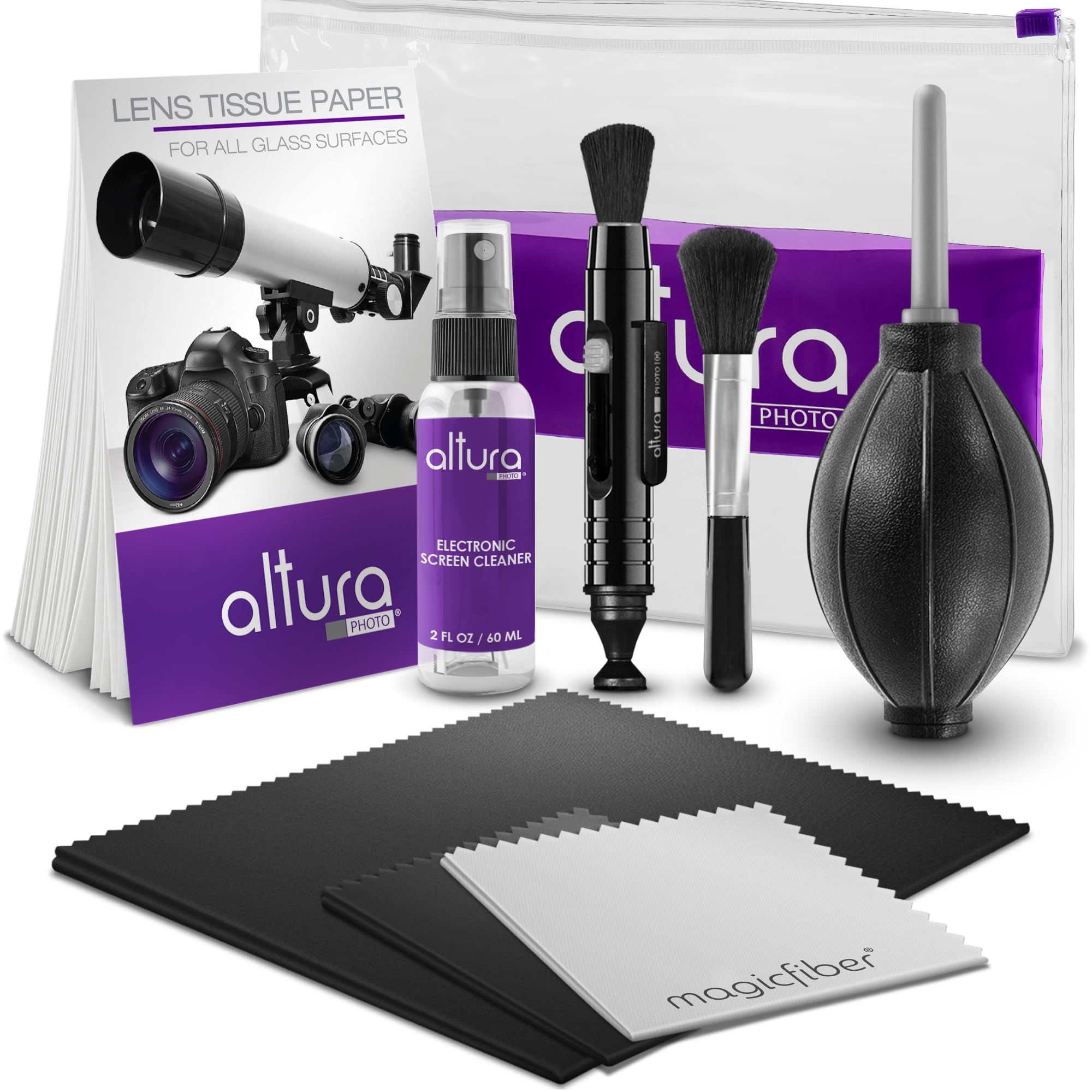 Altura Photo Professional DSLR Camera Cleaning Kit - 2oz Lens & LCD Cleaner Spray for Sensitive Electronics | Camera Accessories & Photography Gear | Perfect for Travel, Studio & Outdoor Photography