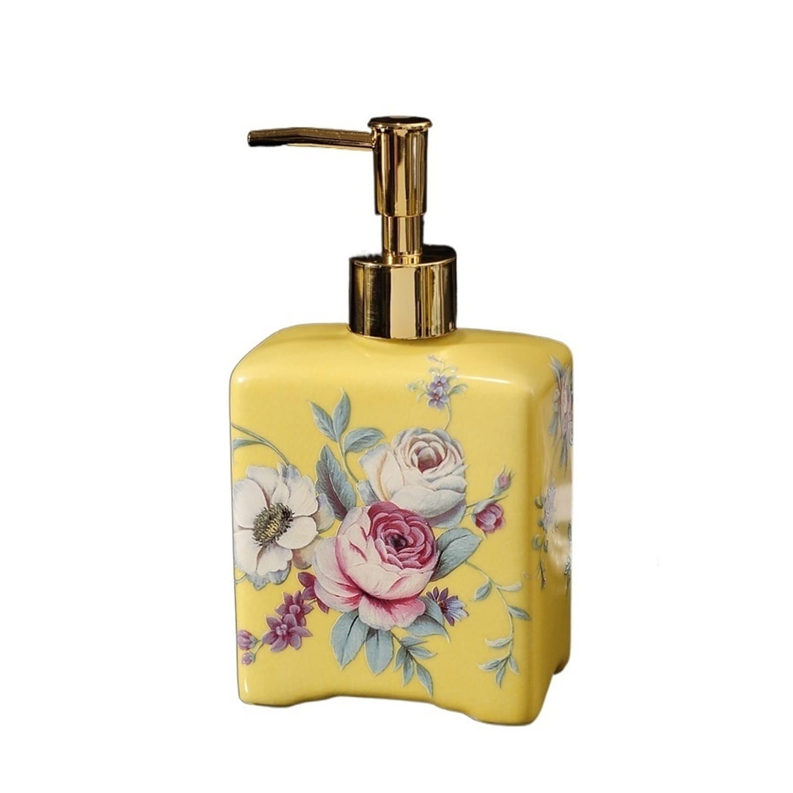 Ceramic Automatic Soap Dispenser with Chinese Floral Painting - Elegant Foam Soap Dispenser for Bathroom, Kitchen & Home Decor | Hand Wash, Shampoo & Liquid Soap Dispenser