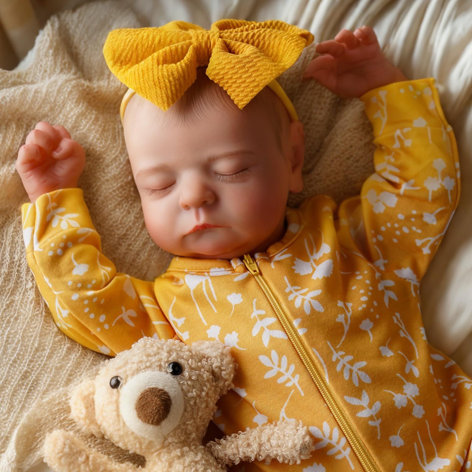 Lifelike Reborn Baby Doll 20 Inch Realistic Newborn Girl Doll - Soft Vinyl Full Body with Outfit & Toy Accessories - Perfect Gift for Kids Age 3+ | Role Play, Collectible Display & Therapy Companion