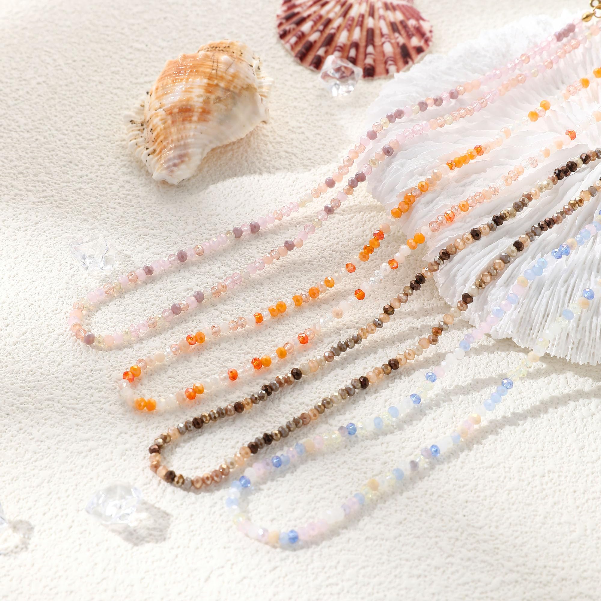 JSJOY Tiny Crystal Beaded Choker Necklaces for Women - Colorful Bohemian Handmade Jewelry, Dainty Adjustable Choker Necklace for Teens, Perfect Gift for Birthday, Party & Everyday Wear