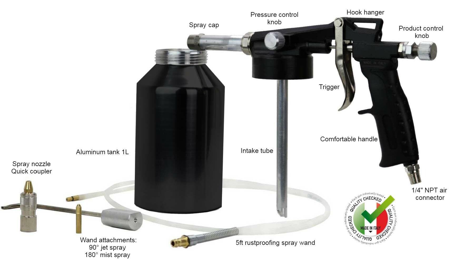 Professional Undercoating & Rustproofing Spray Gun with Extension Wand - Ideal for Auto Underbody Protection & DIY Rust Prevention