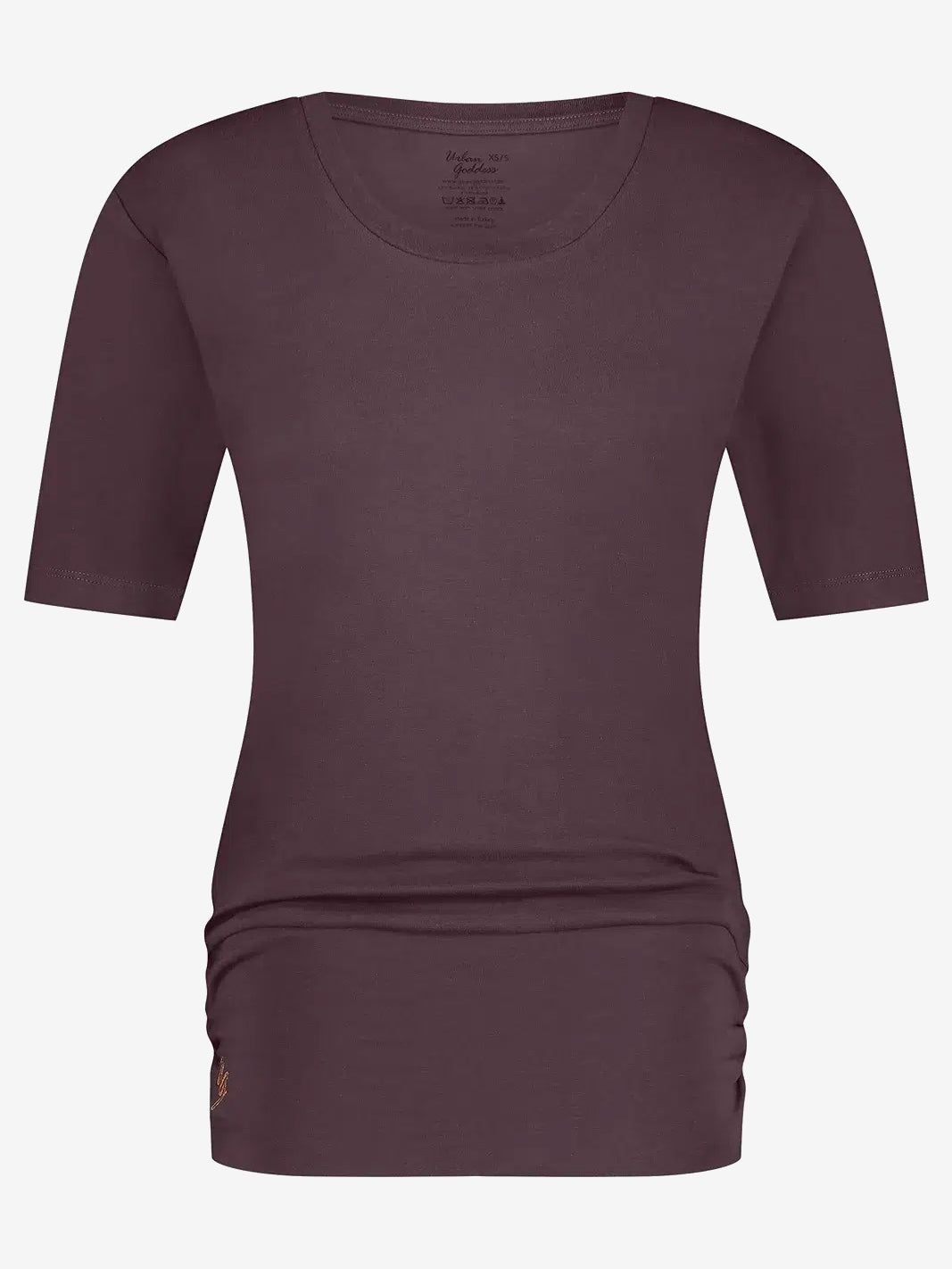 Urban Goddess Kami Yoga Tee in Berry - Comfortable Women's Yoga Shirt for Yoga, Pilates & Gym Workouts