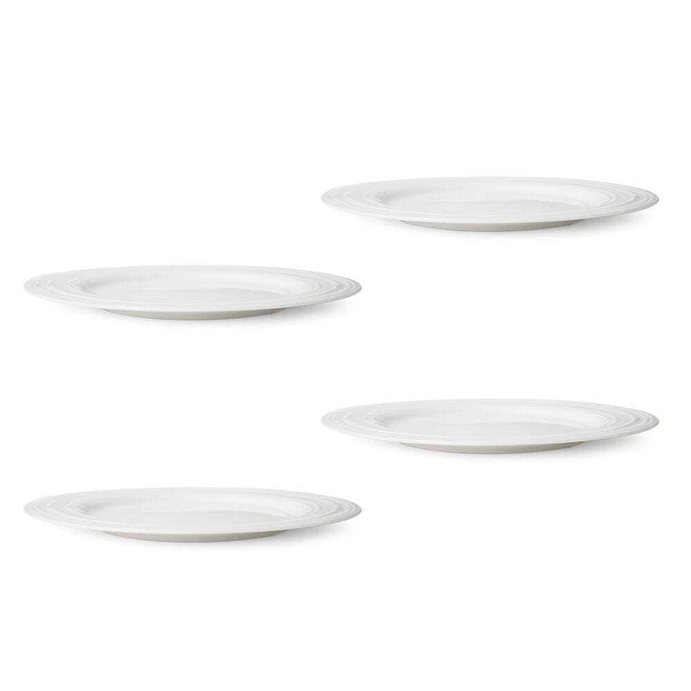 Ciara Set of 4 Elegant Porcelain Dinner Plates - 10.5 Inch Round Plates for Formal Dining, Wedding, Holiday & Everyday Use - Dishwasher & Microwave Safe