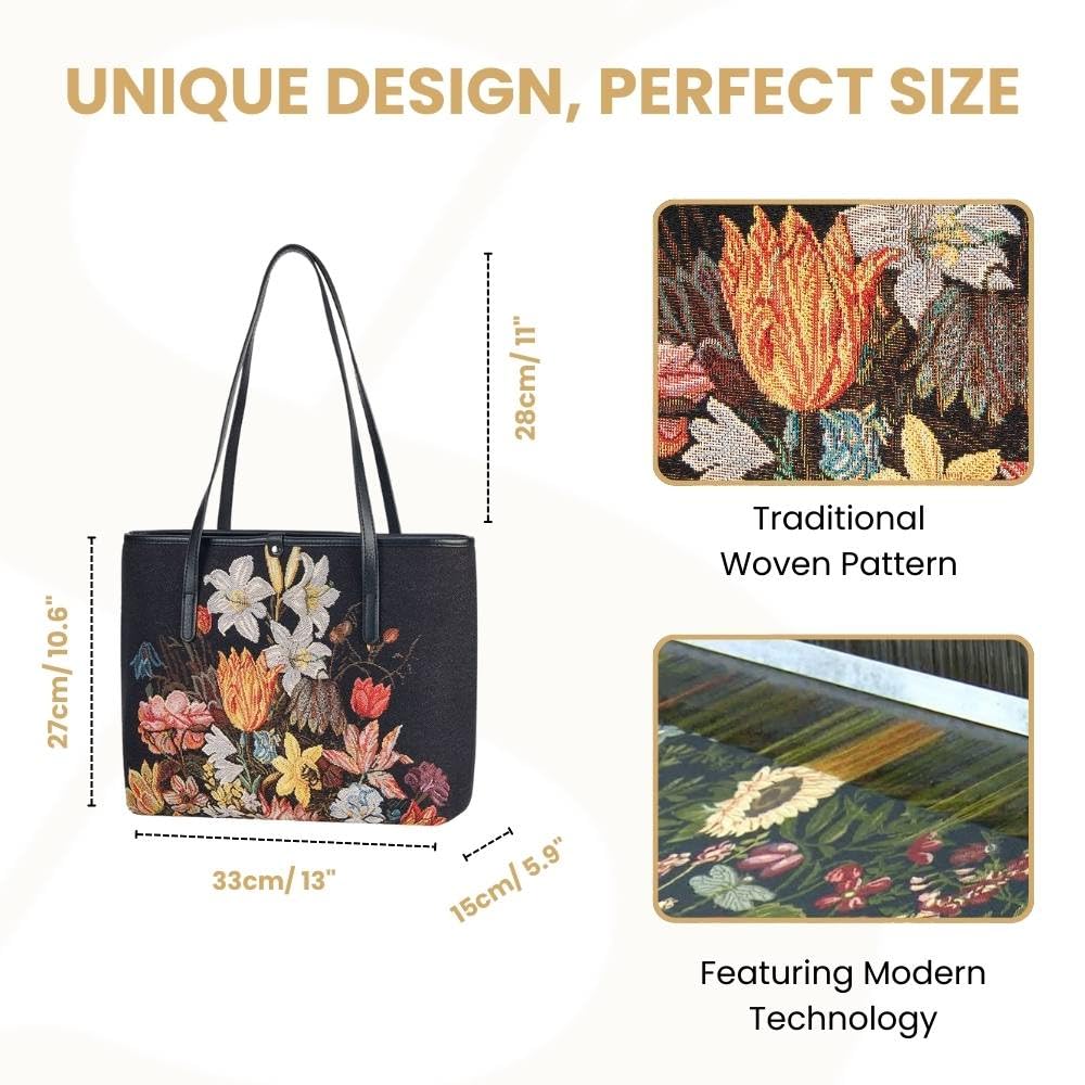 Signare Women's Tapestry Shoulder Tote Bag - Stylish & Durable Handbag for Work, Travel & Everyday Use | Perfect for Office, Commute & Weekend Outings