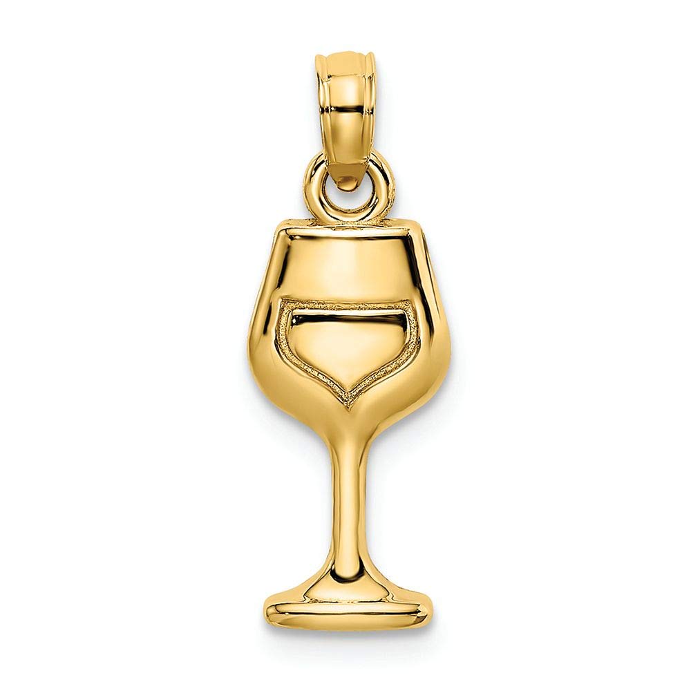 14K Yellow Gold Wine Glass Charm - Elegant Jewelry for Wine Lovers | Perfect for Gifts, Parties & Wine-Themed Events