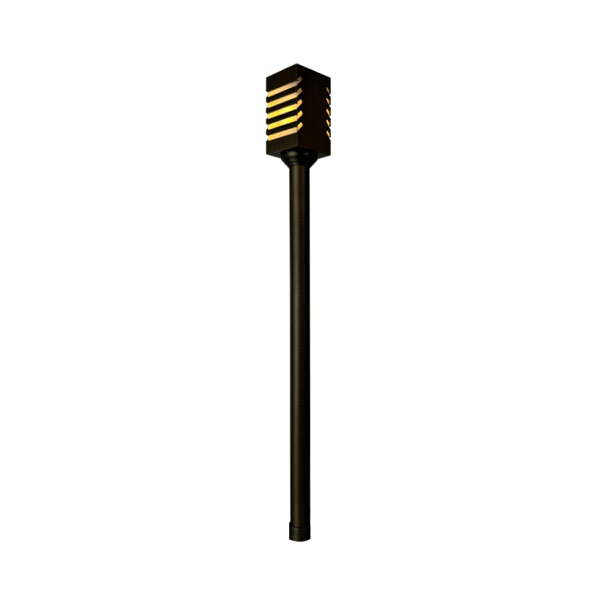 PLB24 Cast Brass LED Low Voltage Pathway Light - Durable Outdoor Landscape Lighting for Garden, Walkway, and Driveway Illumination