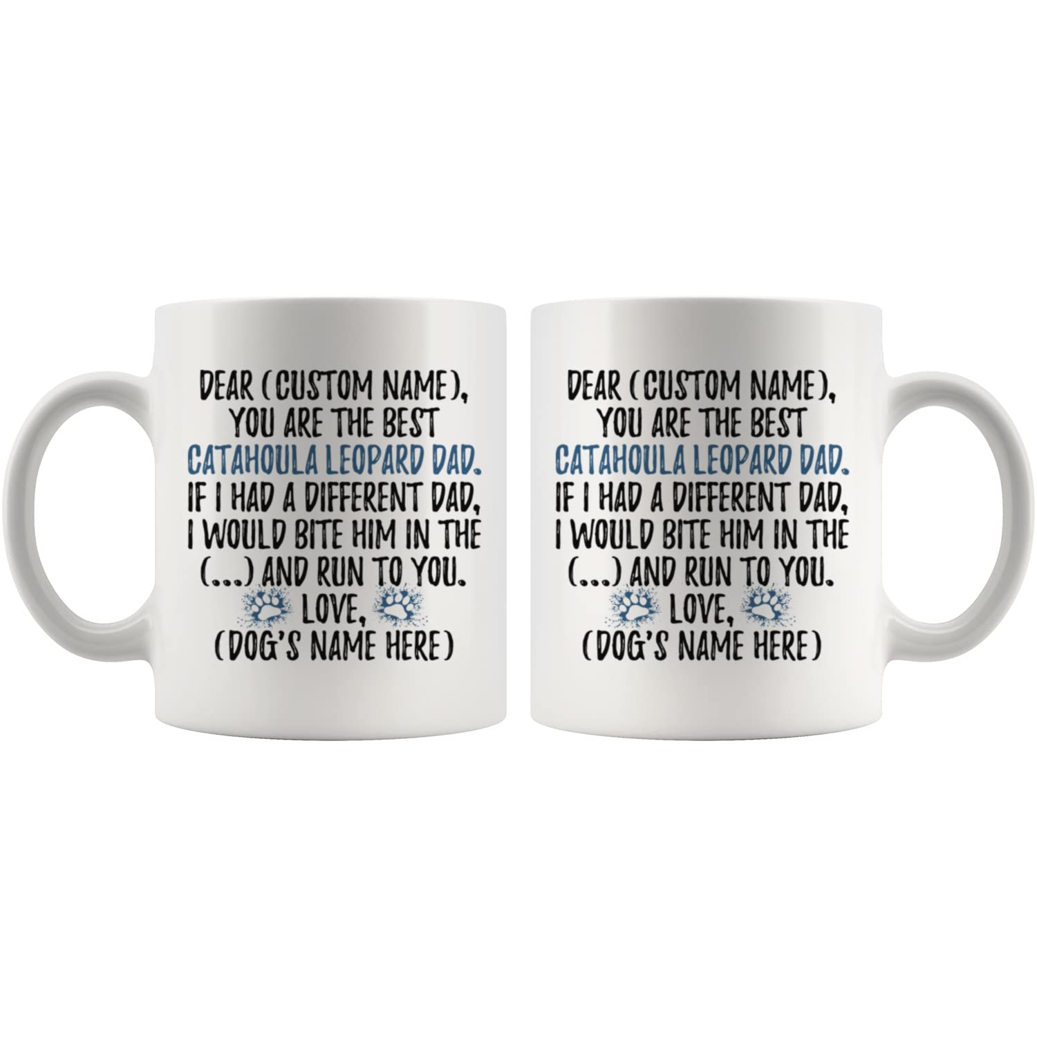 Personalized Catahoula Leopard Dog Dad Coffee Mug - 11oz Ceramic Cup for Catahoula Dog Owners, Fathers & Pet Lovers - Perfect Gift for Birthday, Father's Day & Dog Dads - Great for Home, Office & Coffee Breaks